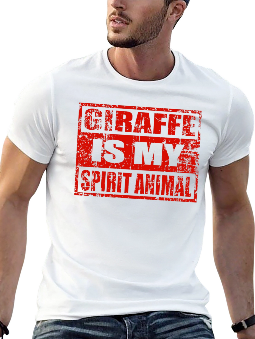 Giraffe Spirit Animal Graphic Tee - Black