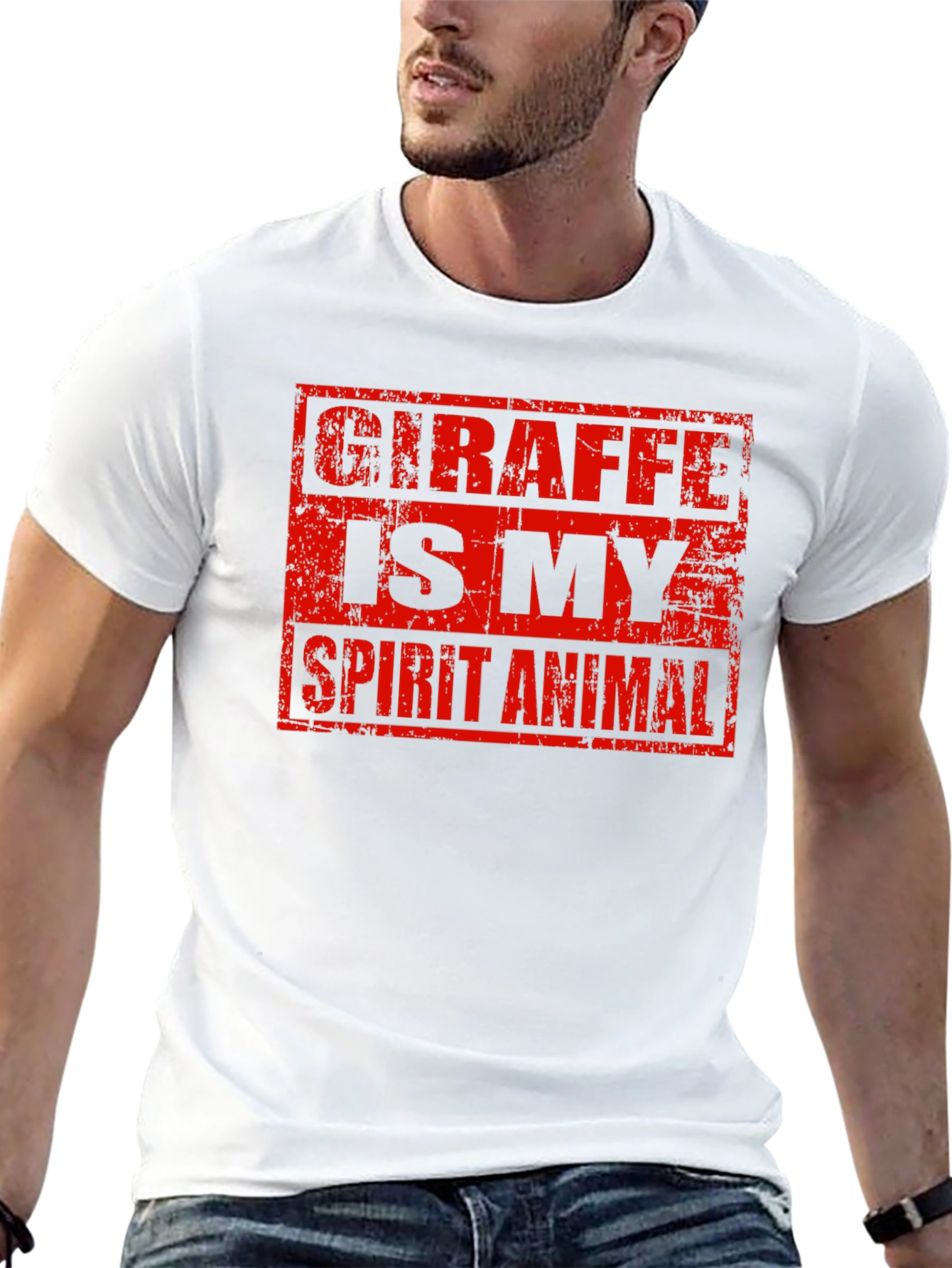 Giraffe Spirit Animal Graphic Tee - Black