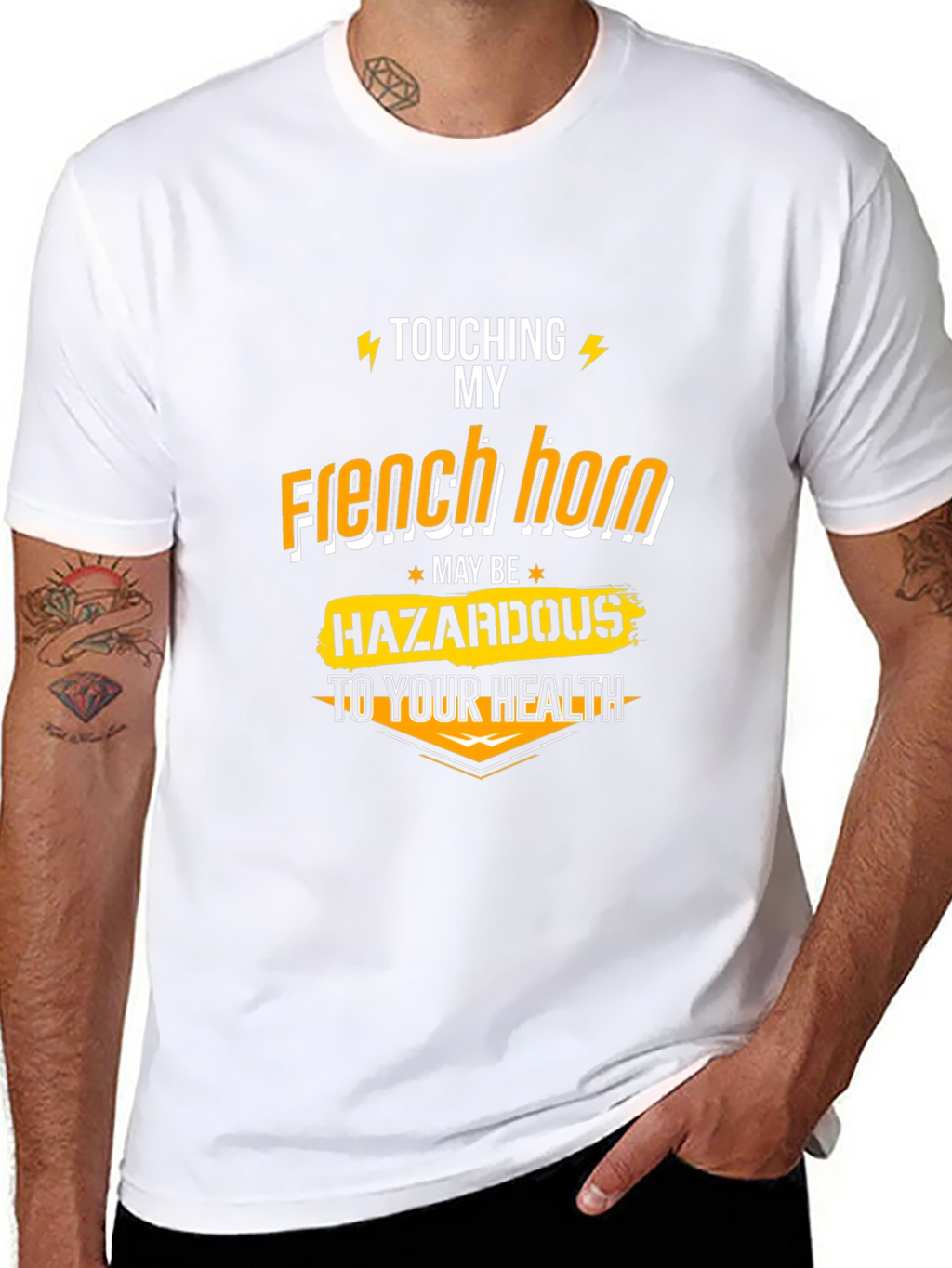Funny French Horn Hazardous T-Shirt