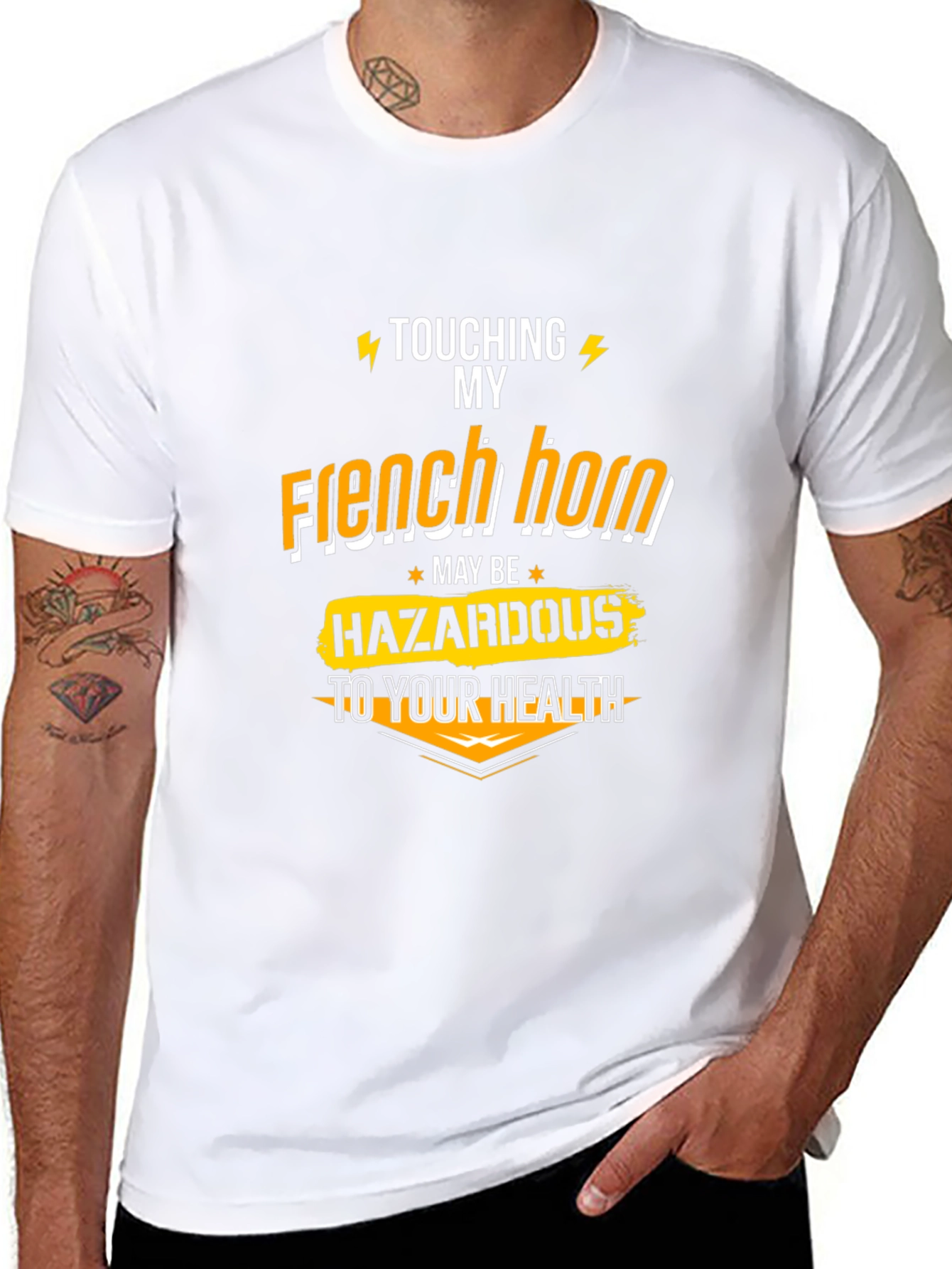 Funny French Horn Hazardous T-Shirt