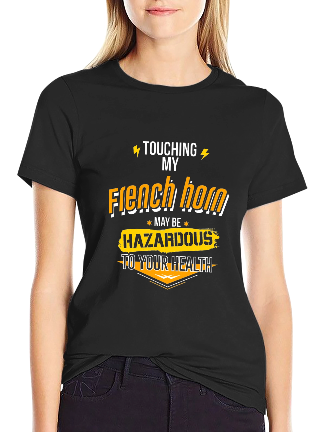 Funny French Horn Hazardous T-Shirt