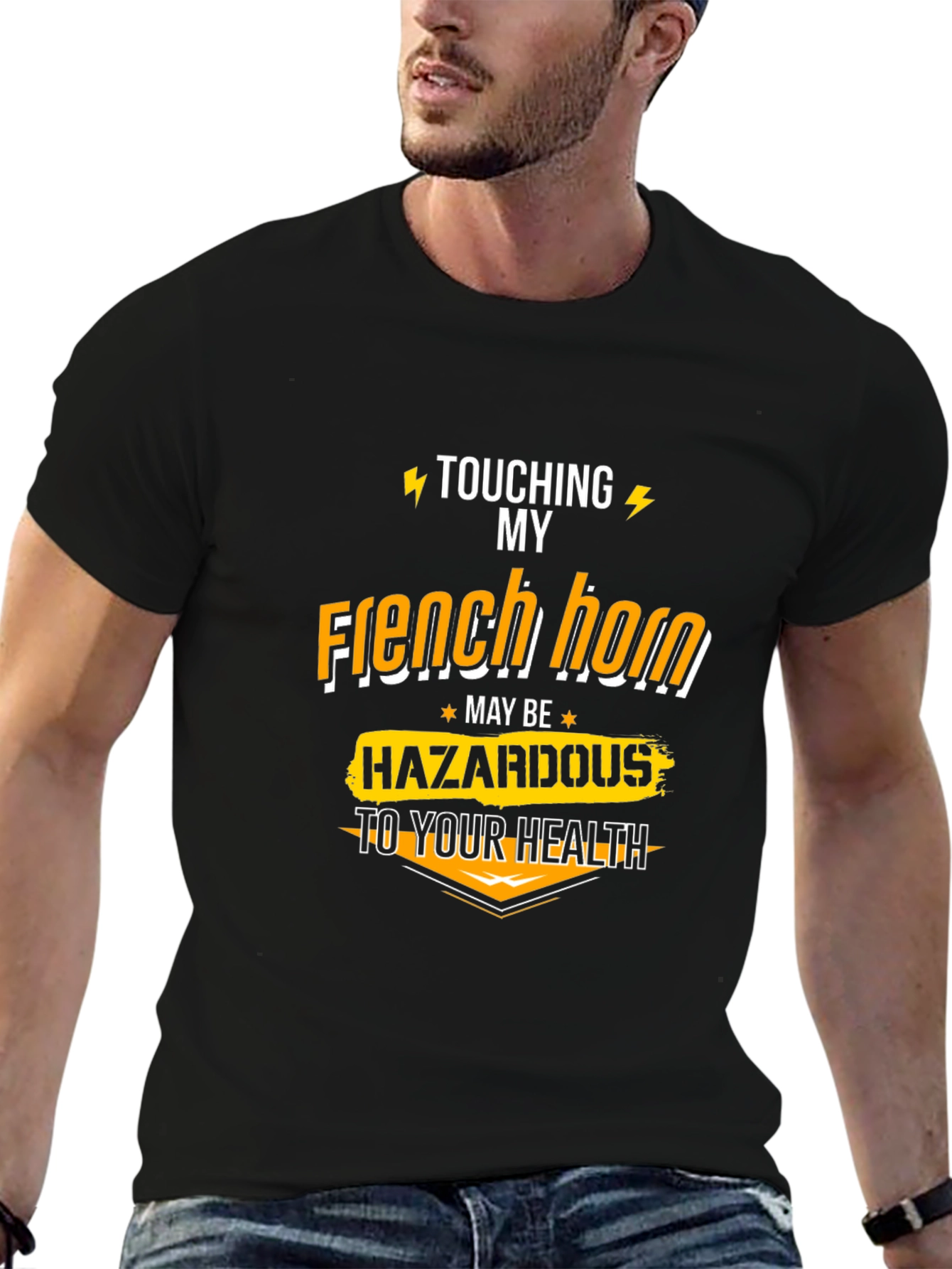 Funny French Horn Hazardous T-Shirt