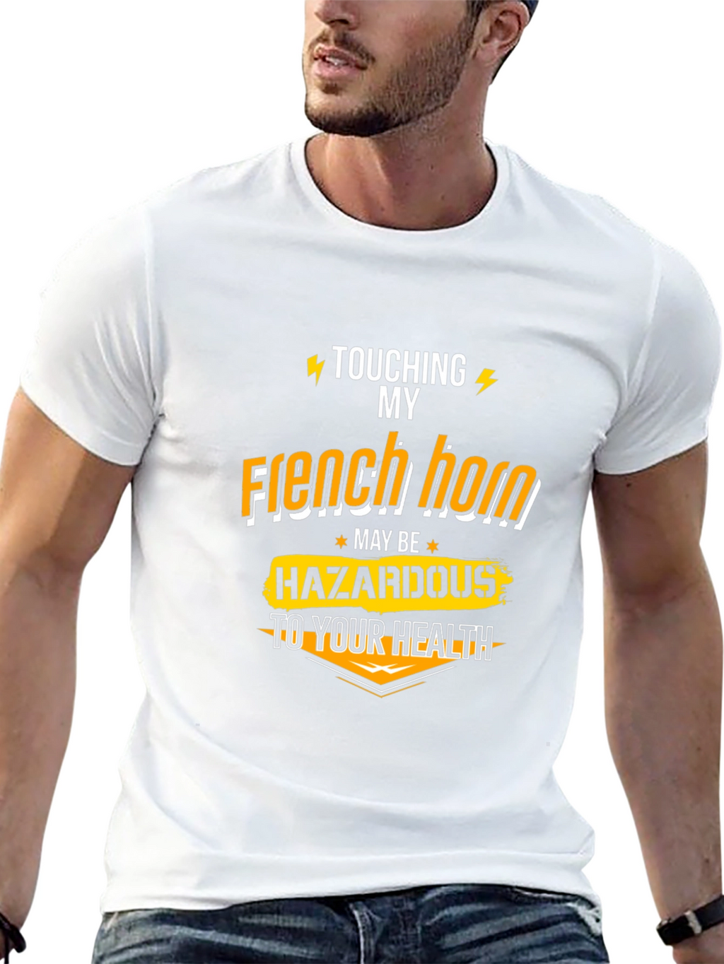 Funny French Horn Hazardous T-Shirt