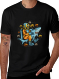 Diver Riding Shark Graphic Tee