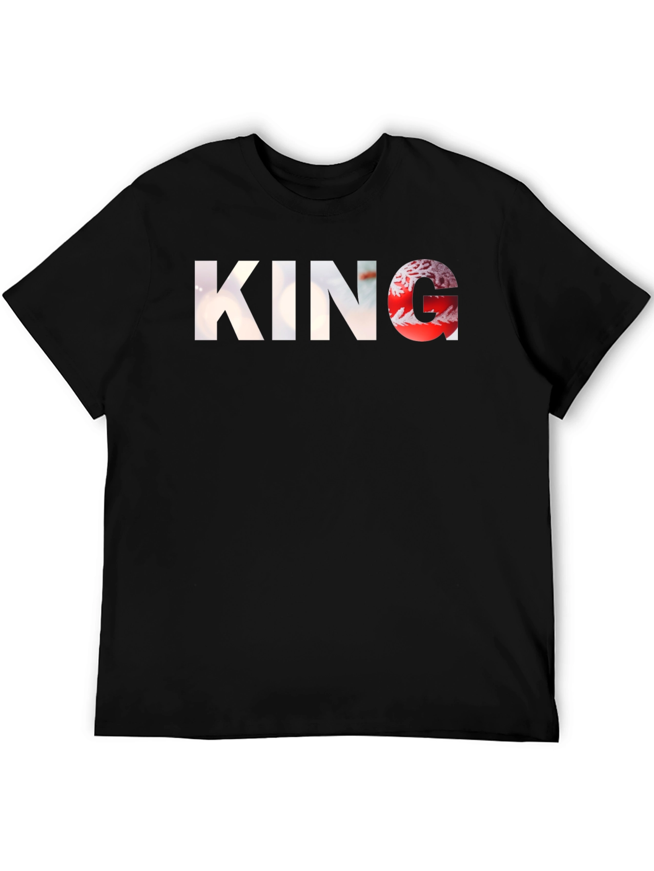 King Graphic Black T-Shirt for Men
