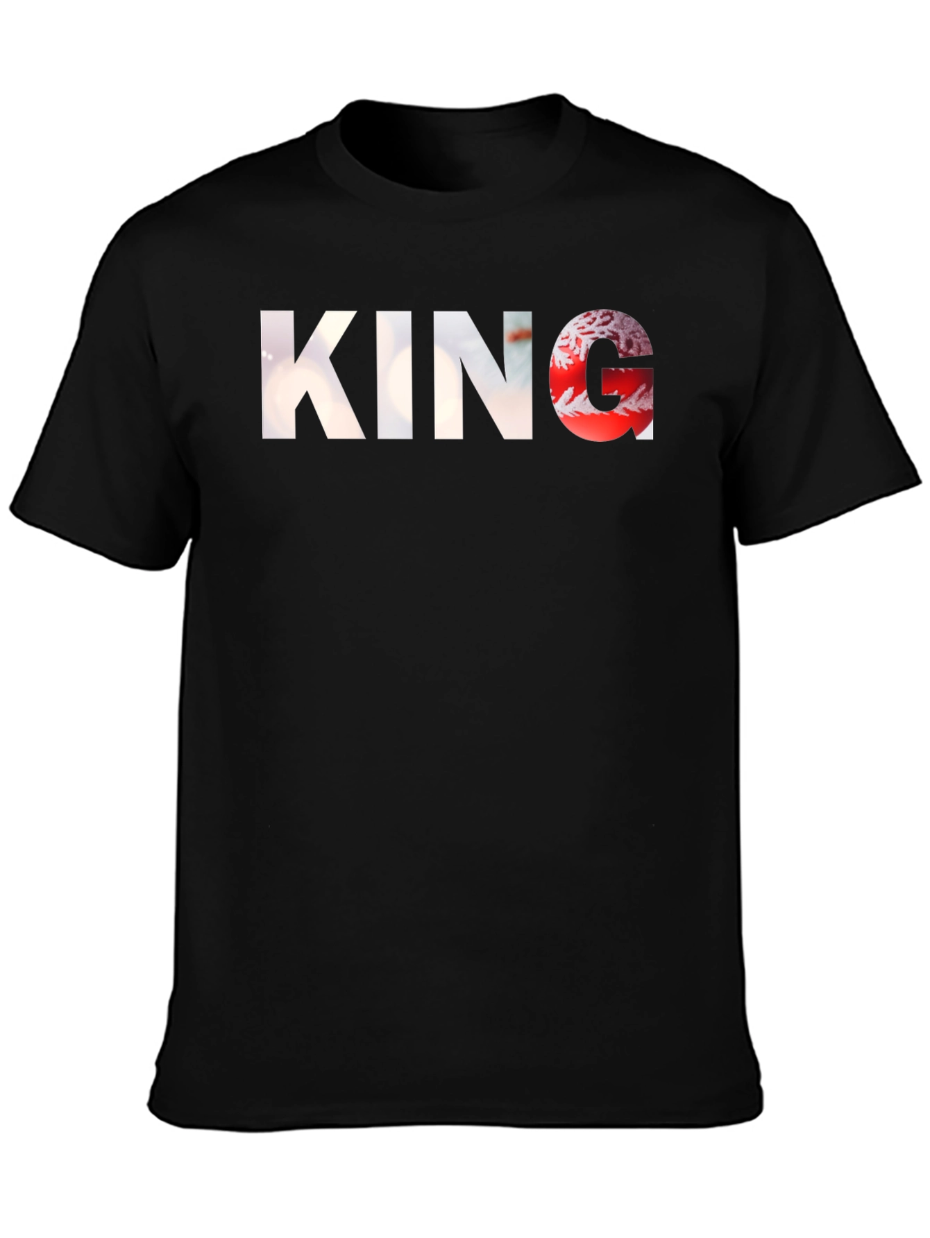 King Graphic Black T-Shirt for Men