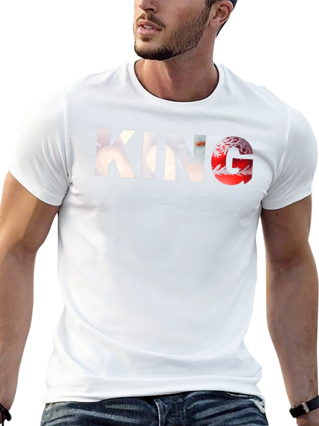 King Graphic Black T-Shirt for Men