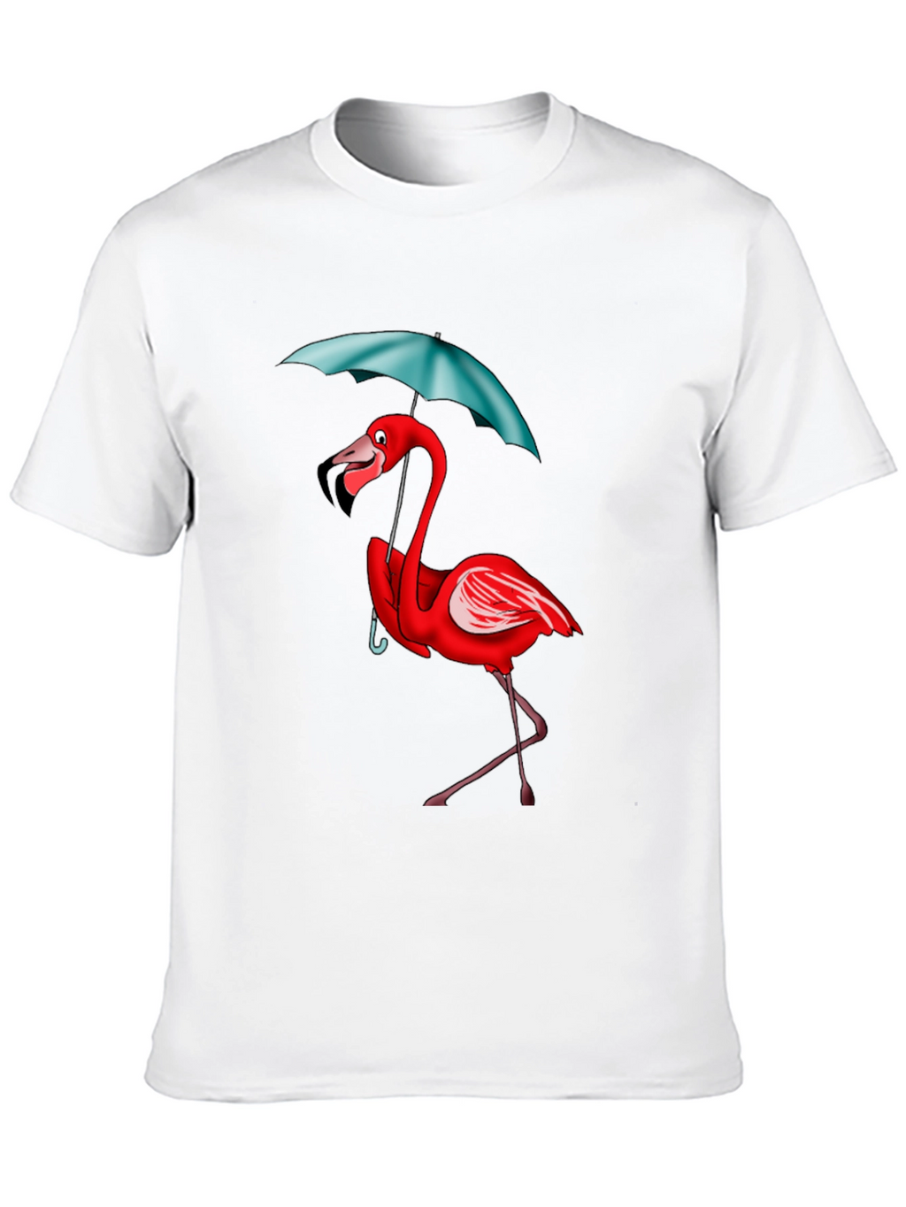 Flamingo Umbrella T-Shirt - Black