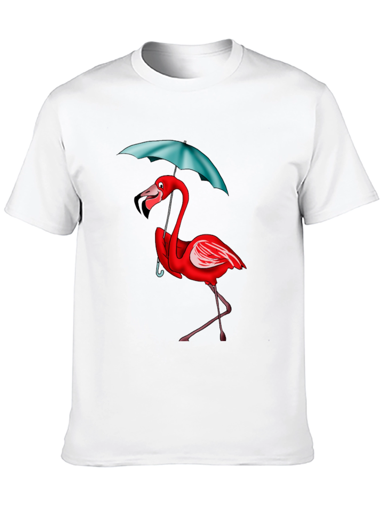 Flamingo Umbrella T-Shirt - Black