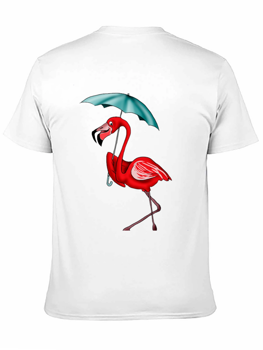 Flamingo Umbrella T-Shirt - Black
