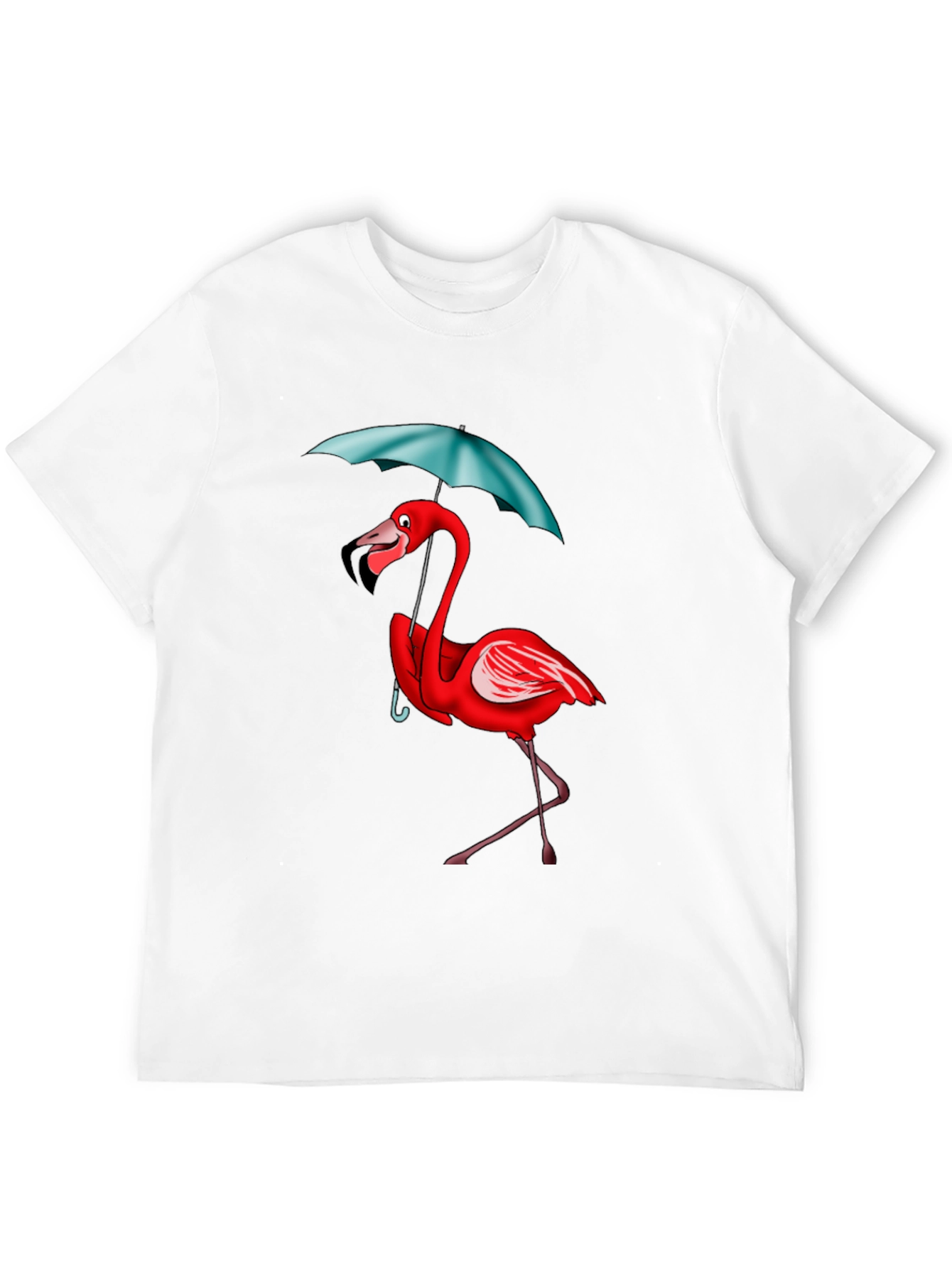 Flamingo Umbrella T-Shirt - Black