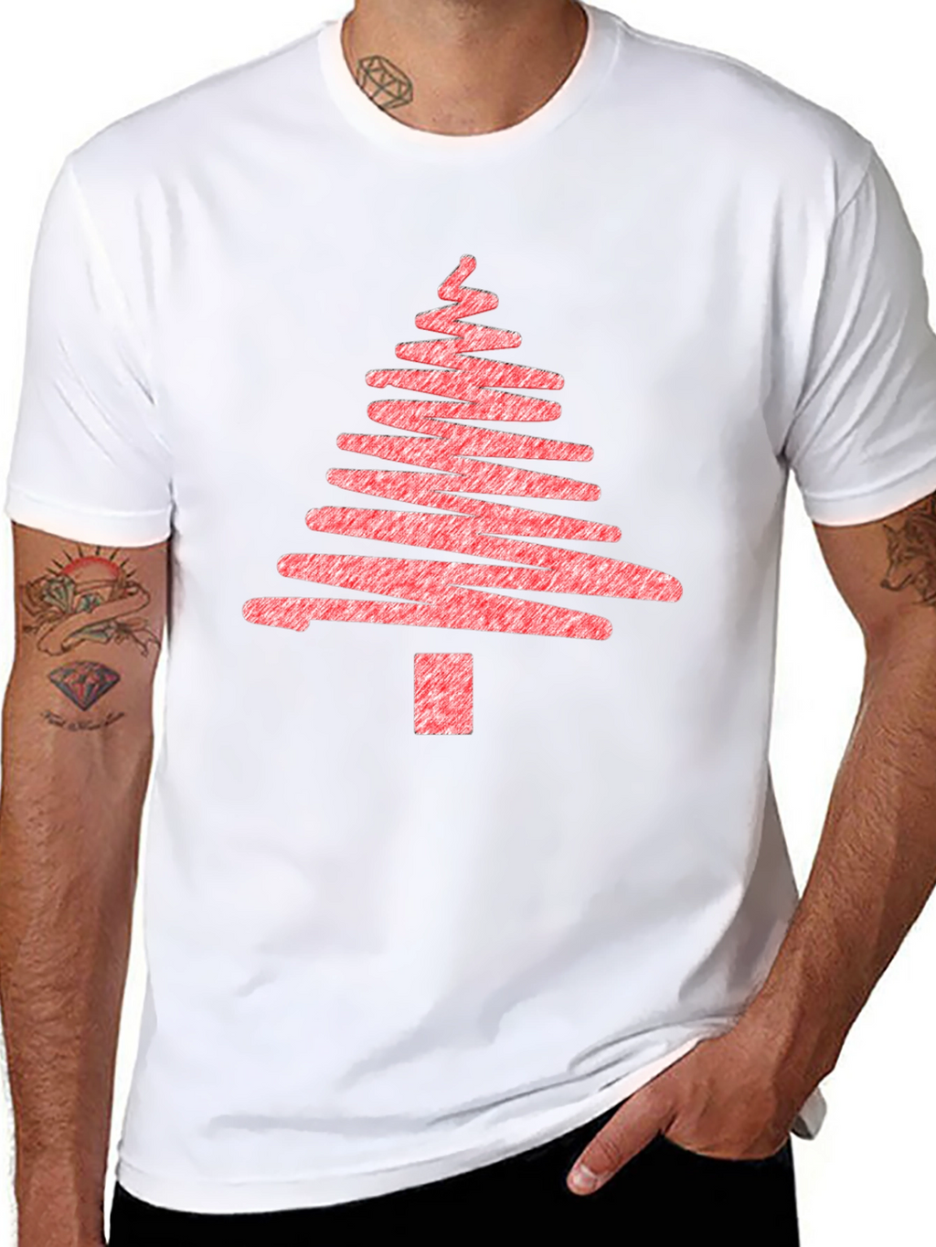 Christmas Tree Scribble Graphic T-Shirt