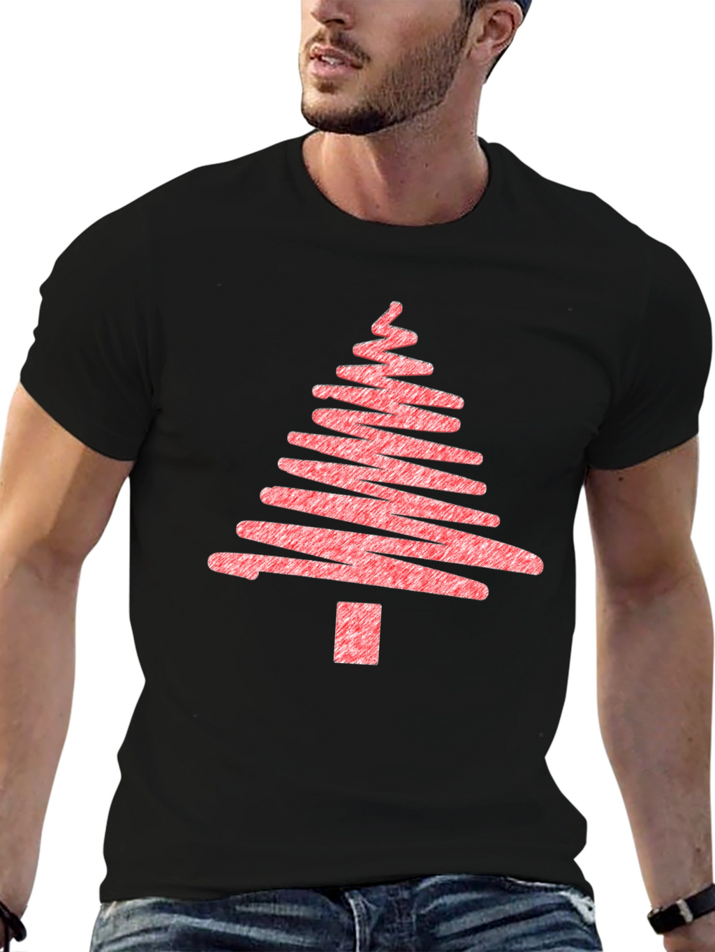 Christmas Tree Scribble Graphic T-Shirt