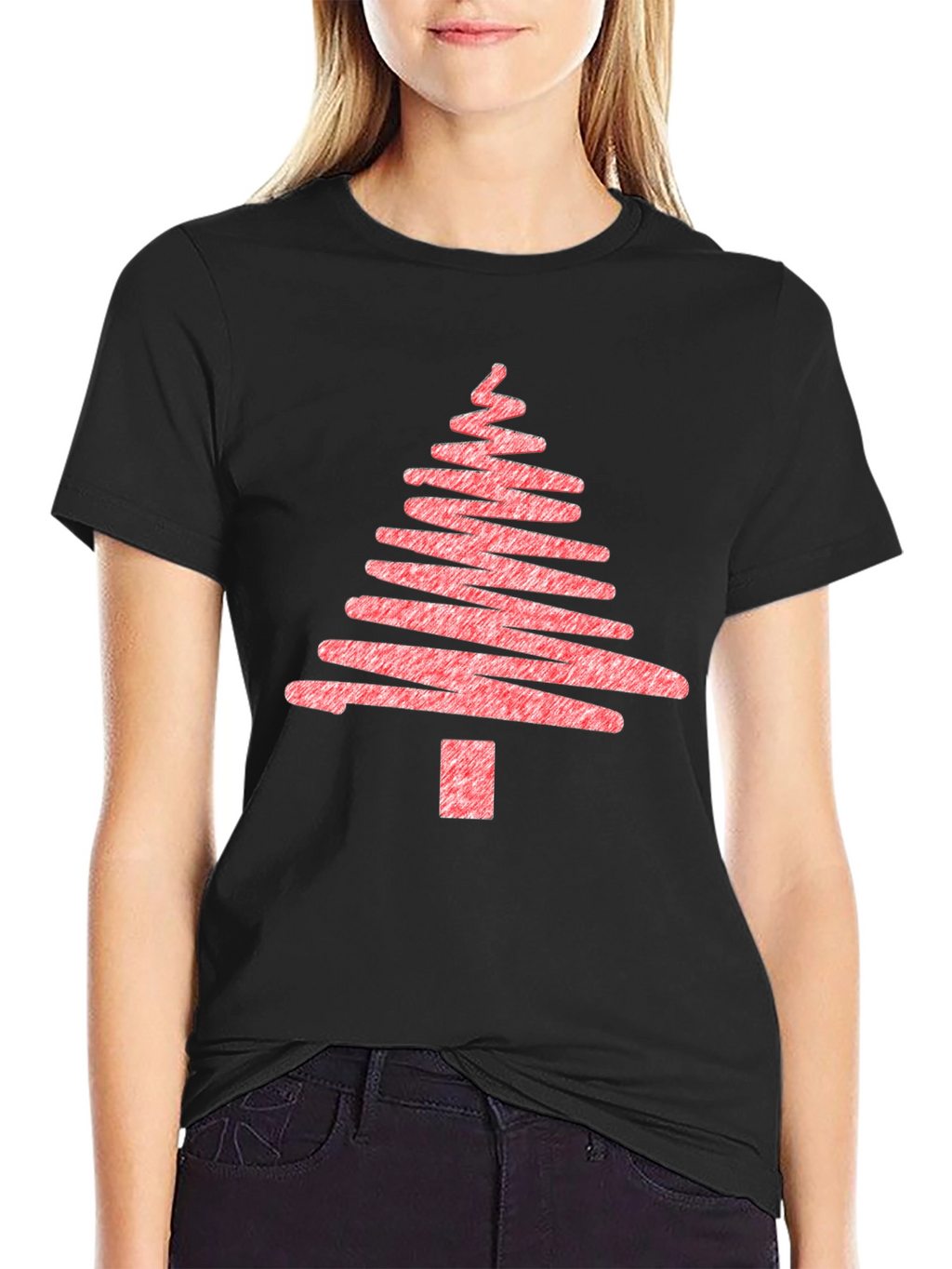 Christmas Tree Scribble Graphic T-Shirt
