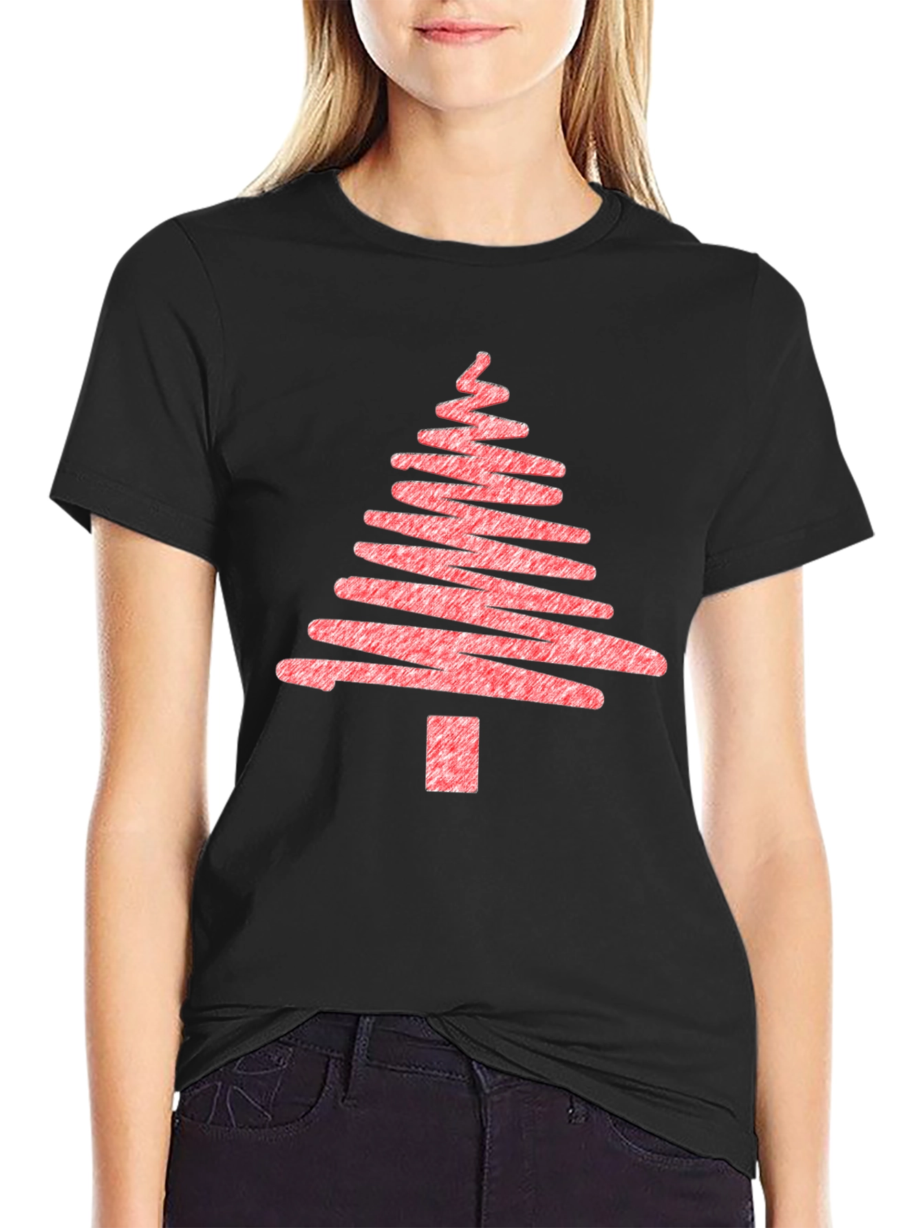 Christmas Tree Scribble Graphic T-Shirt