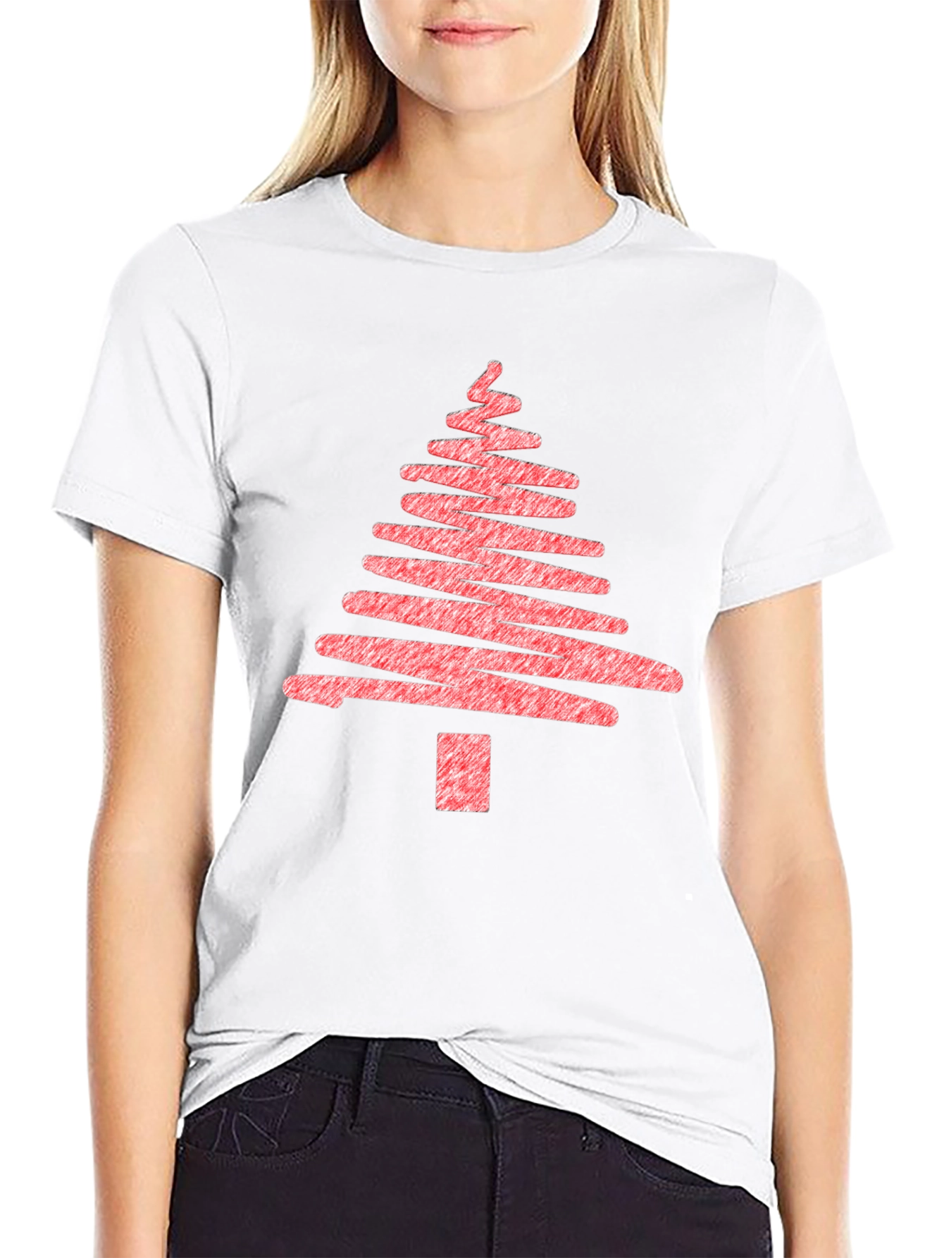 Christmas Tree Scribble Graphic T-Shirt