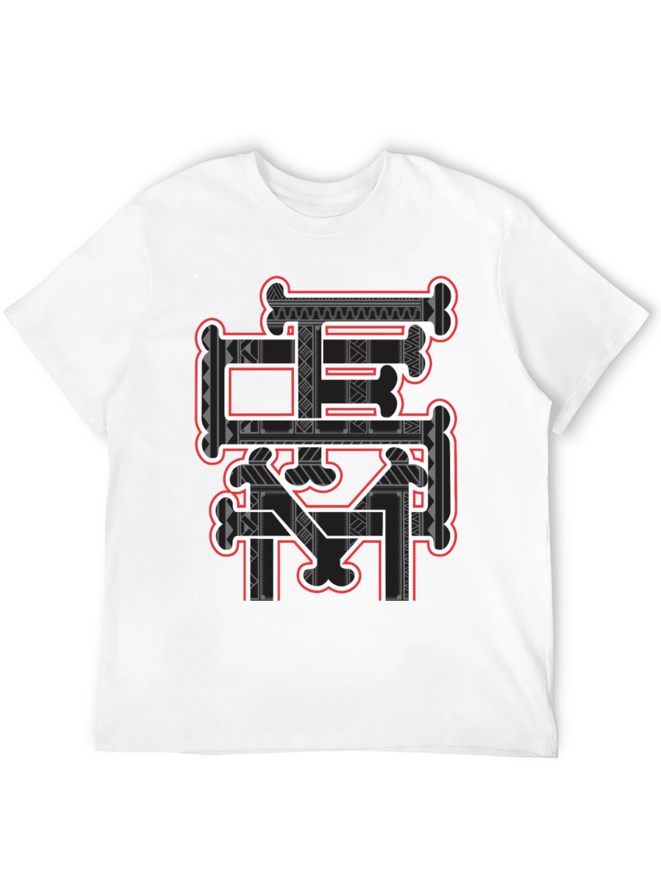 Tribal Bone Design Black T-Shirt