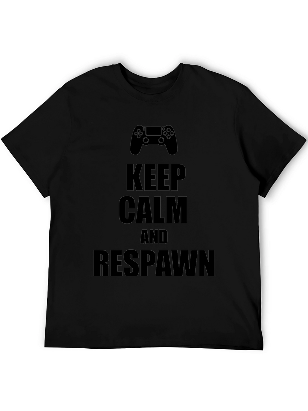 Keep Calm & Respawn Black Gaming T-Shirt