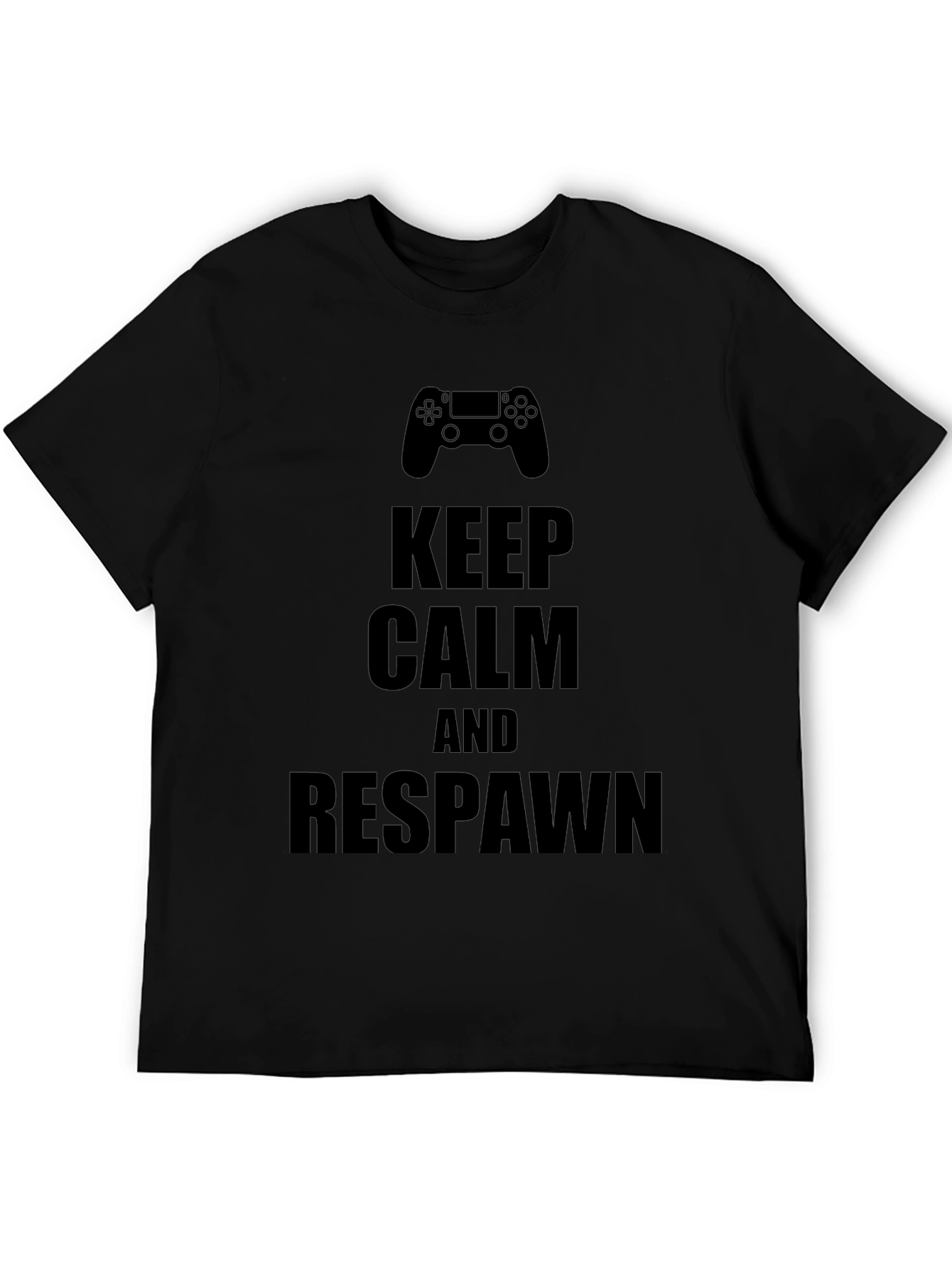 Keep Calm & Respawn Black Gaming T-Shirt