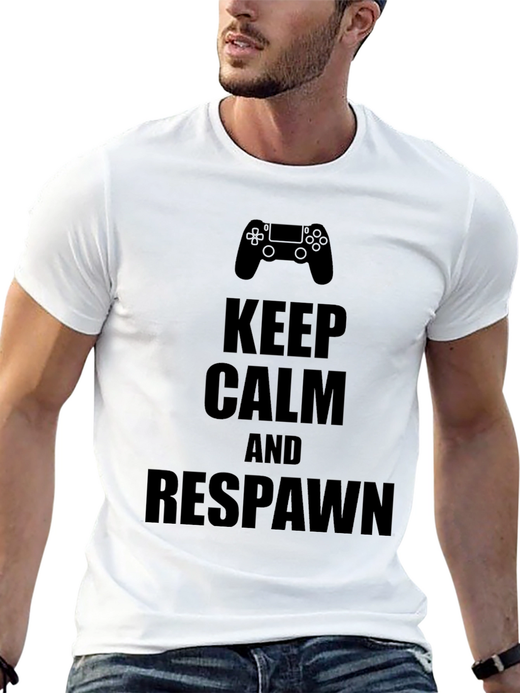 Keep Calm & Respawn Black Gaming T-Shirt