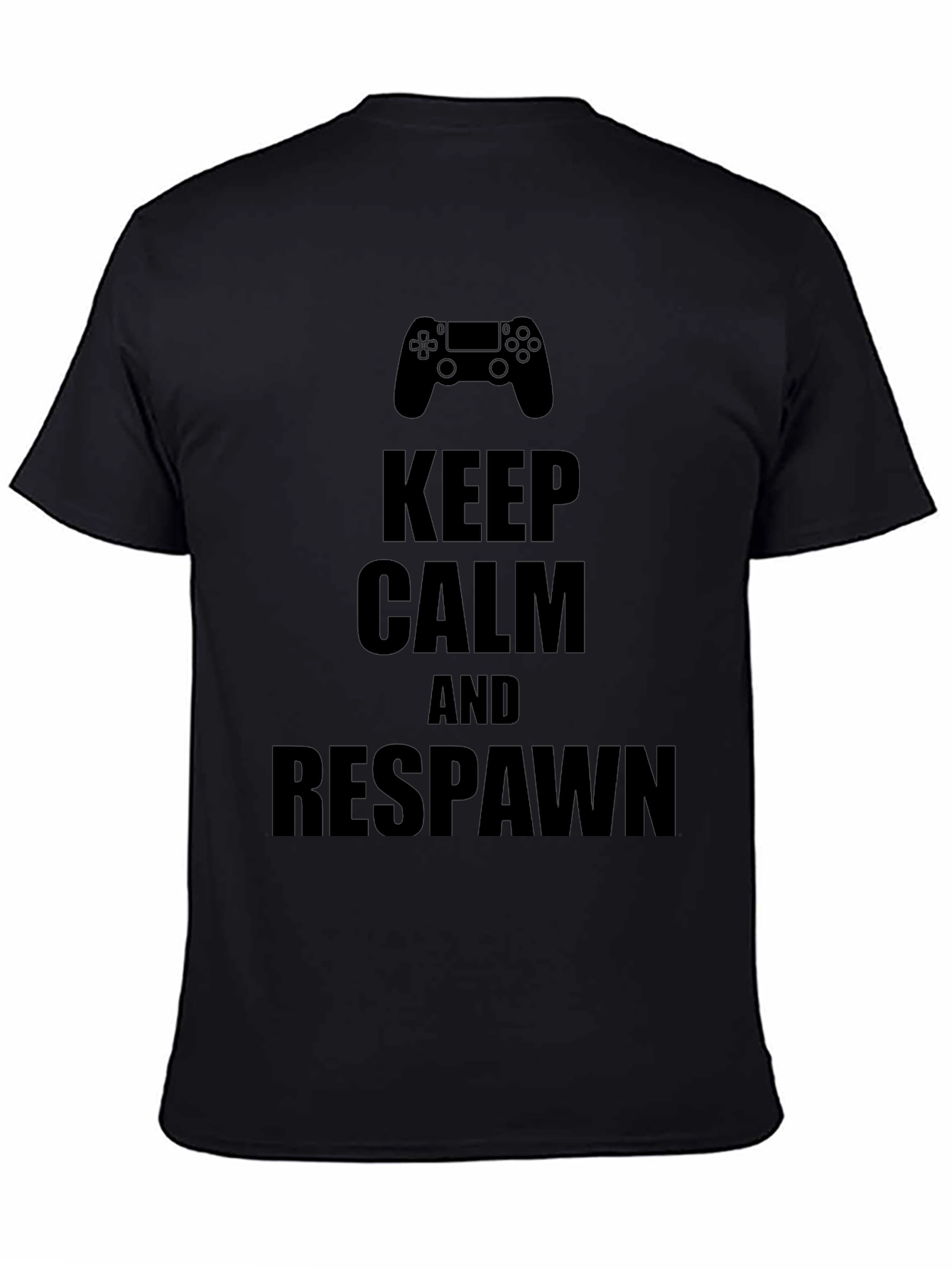 Keep Calm & Respawn Black Gaming T-Shirt