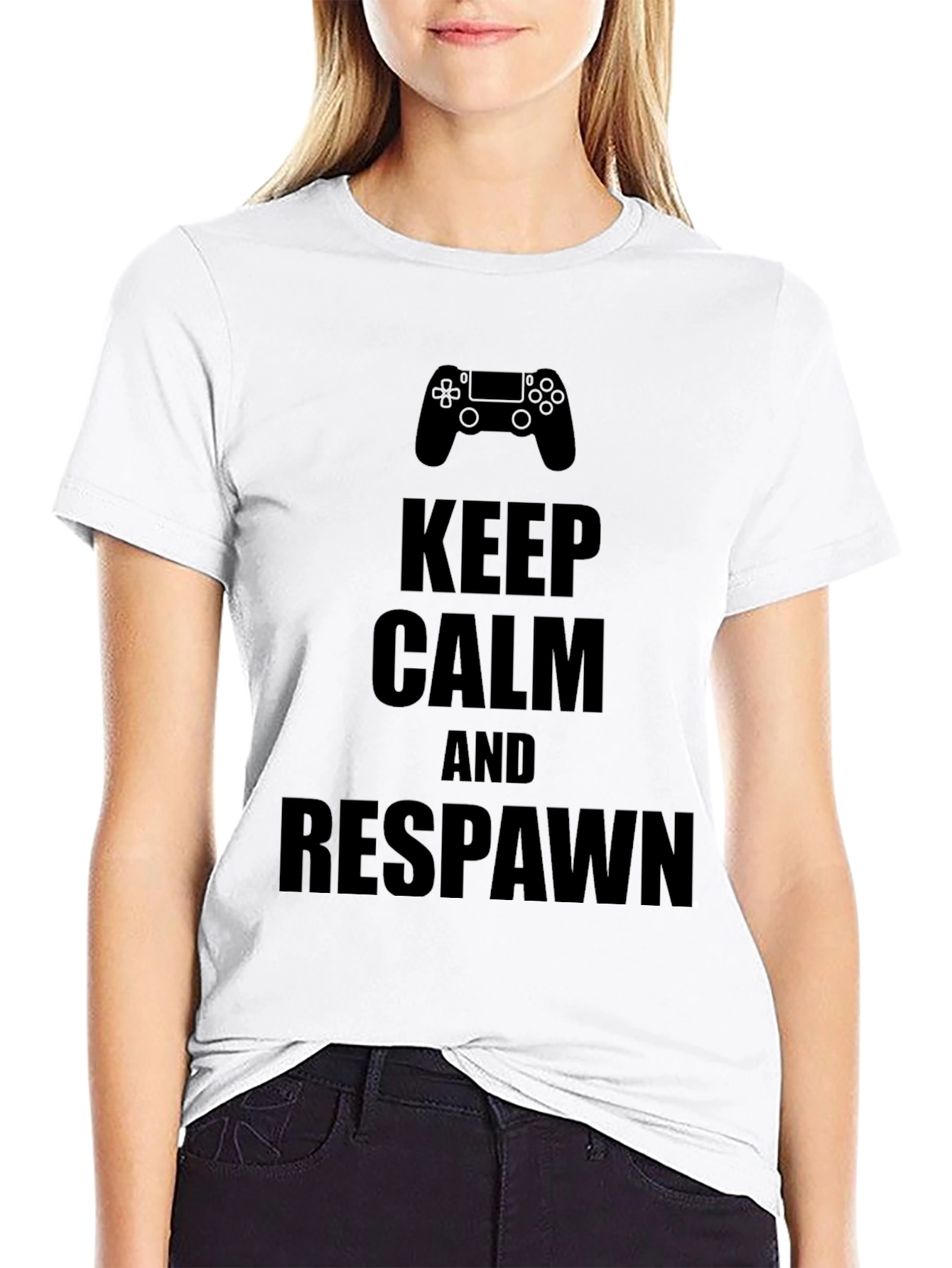 Keep Calm & Respawn Black Gaming T-Shirt