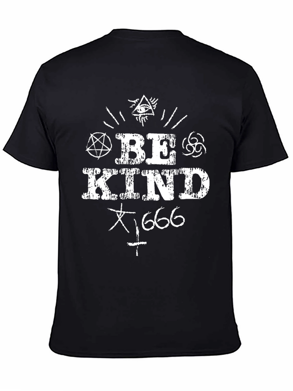 Be Kind 666 Graphic Print Tee - Black