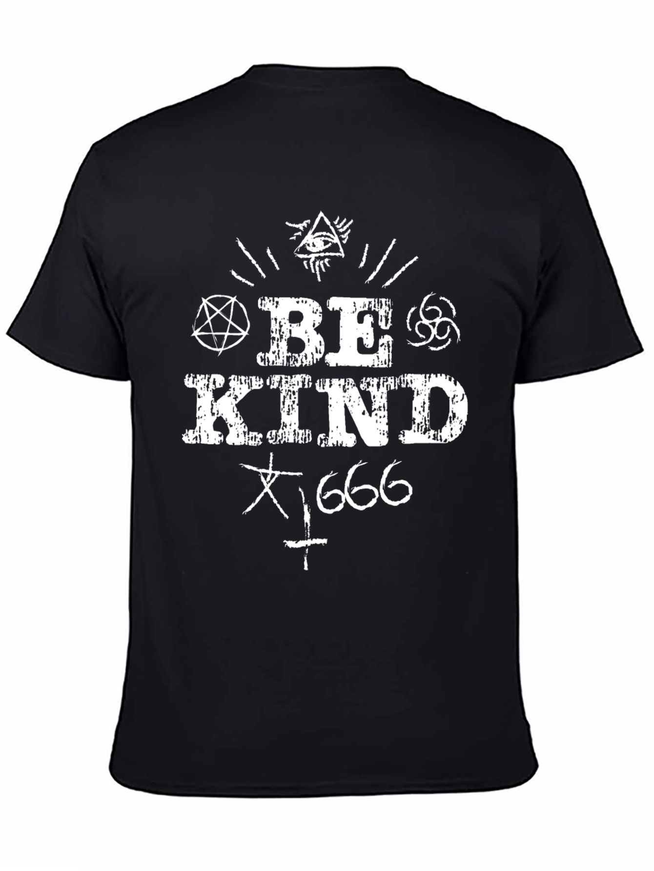 Be Kind 666 Graphic Print Tee - Black