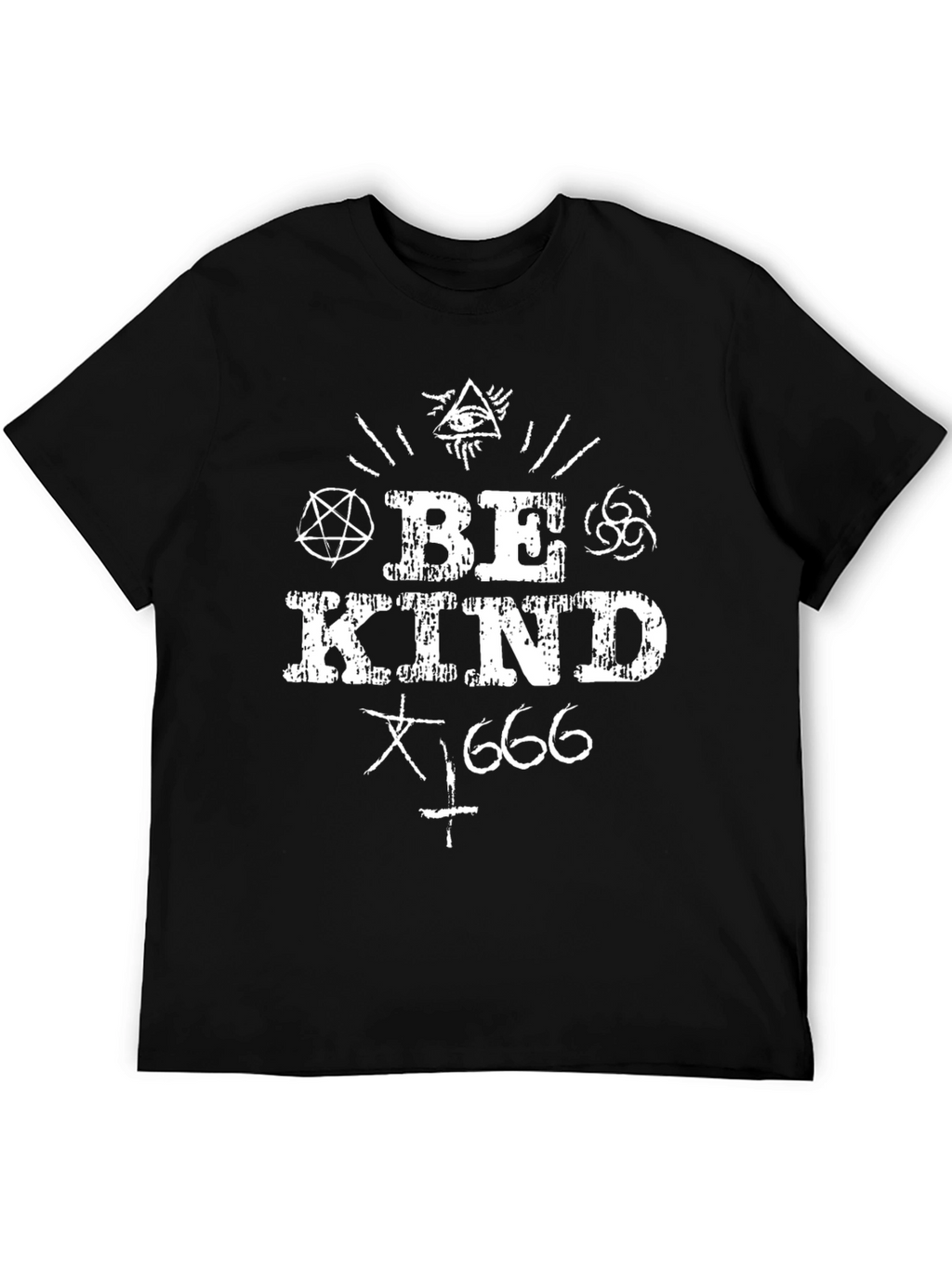 Be Kind 666 Graphic Print Tee - Black