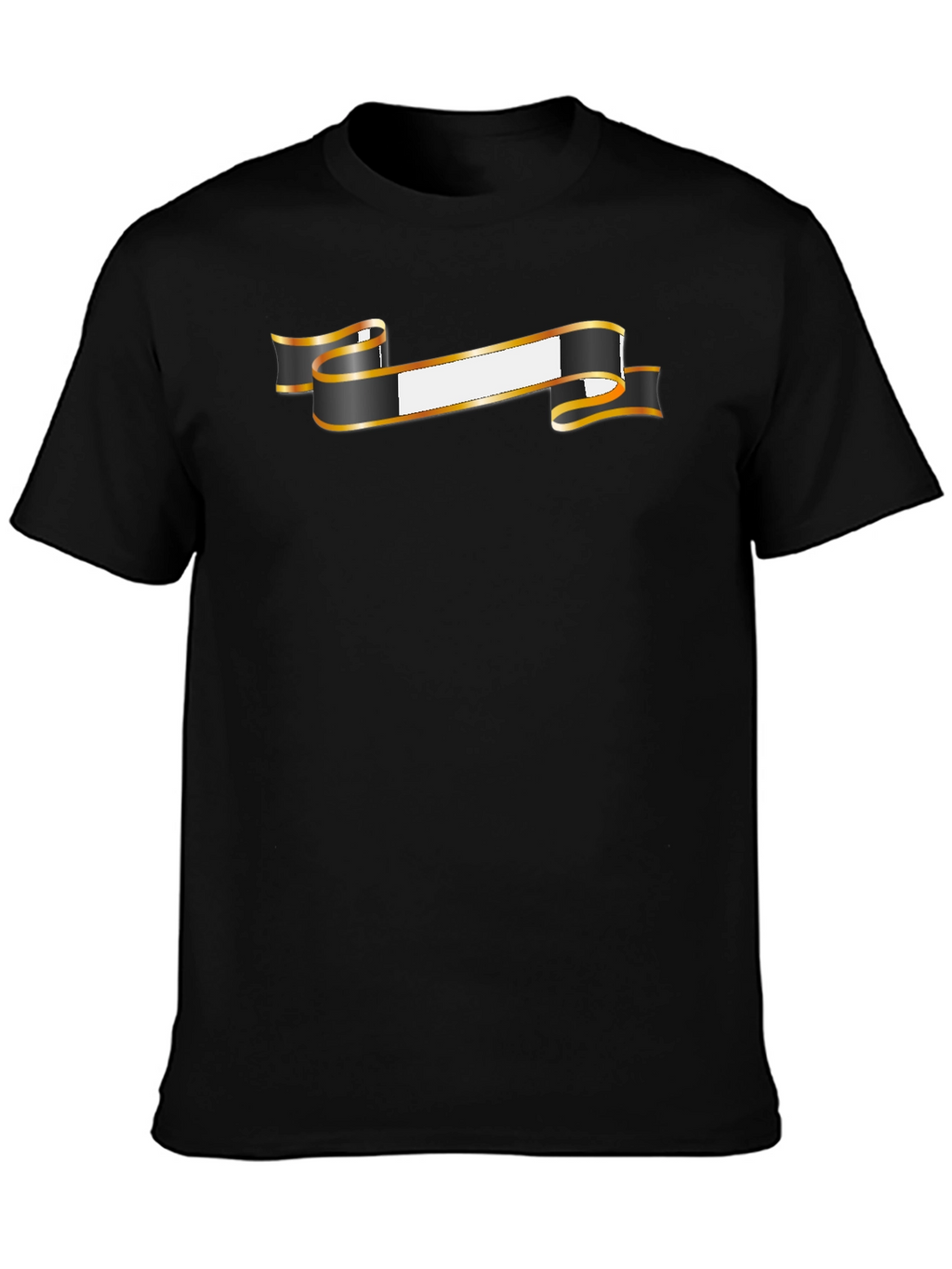 Stylish Black Tee with Customizable Banner Design