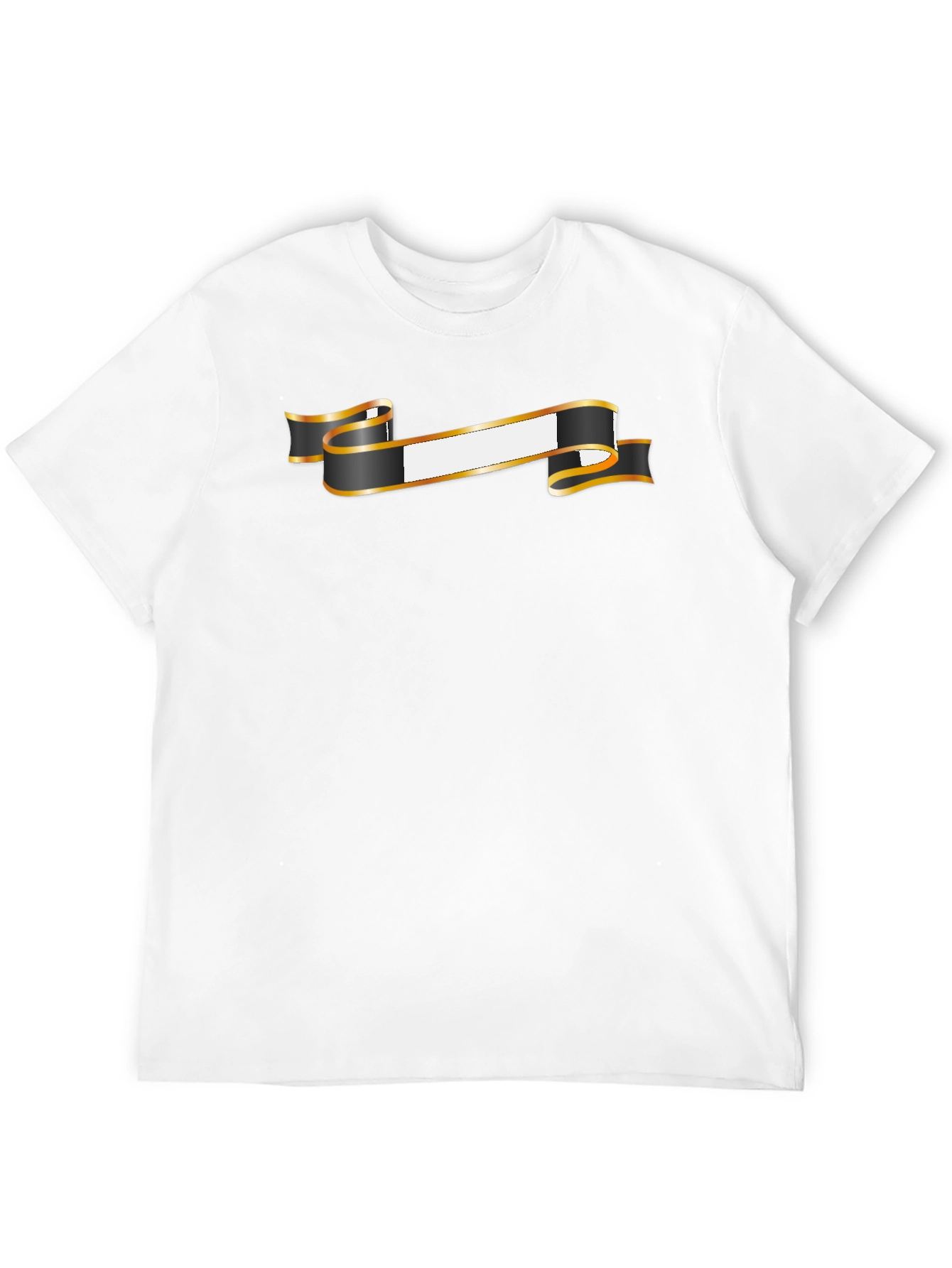 Stylish Black Tee with Customizable Banner Design