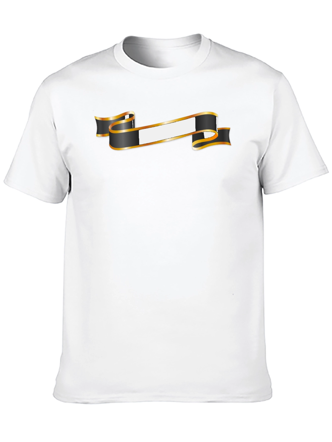 Stylish Black Tee with Customizable Banner Design