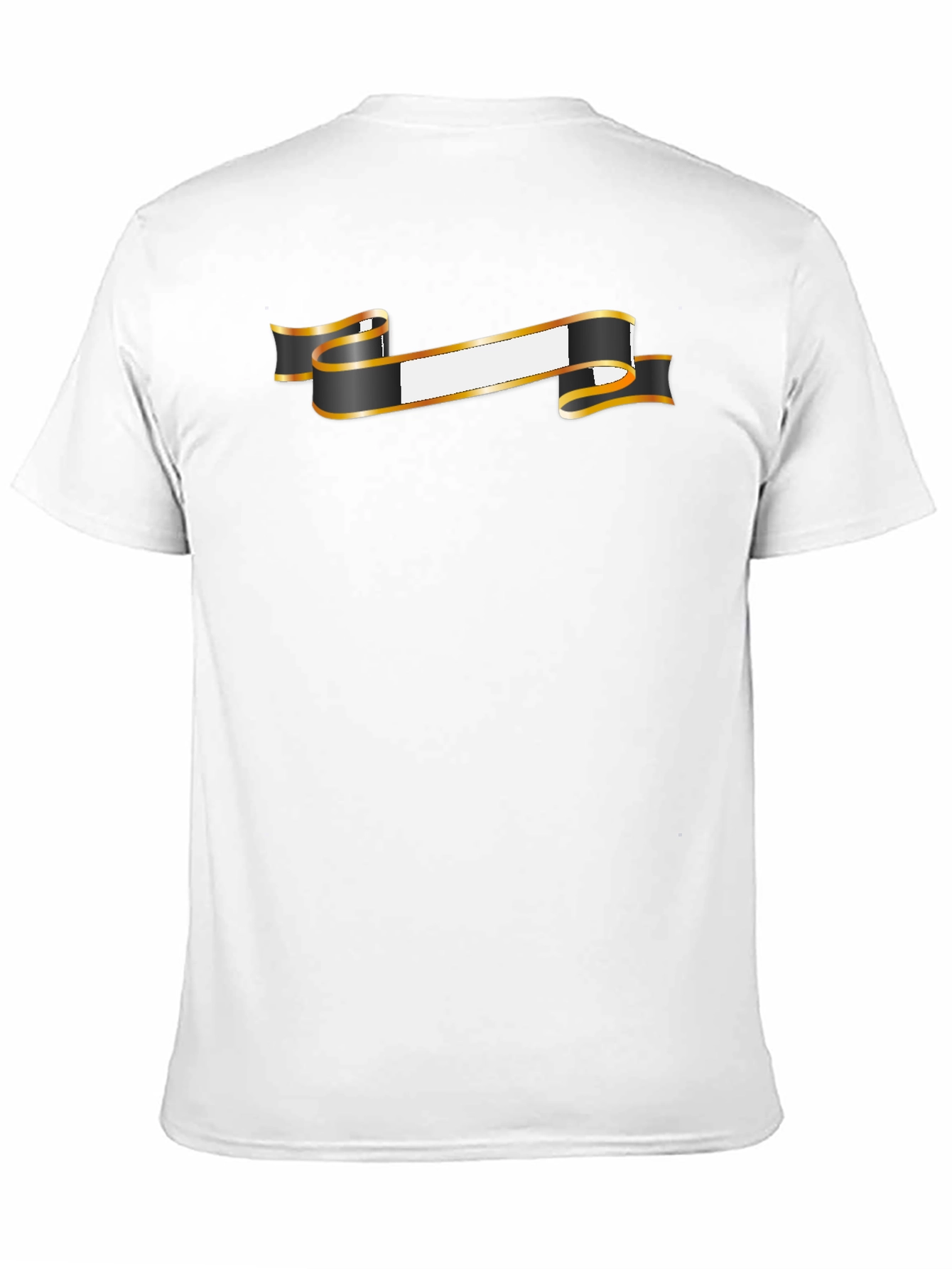 Stylish Black Tee with Customizable Banner Design
