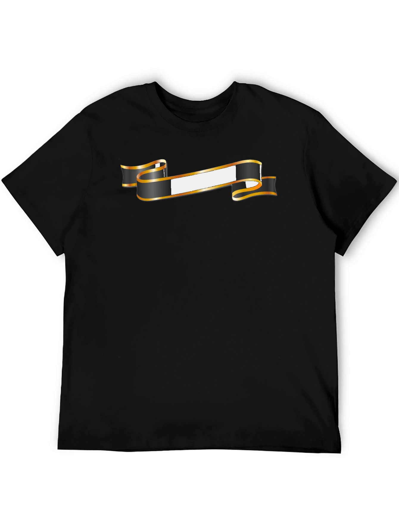 Stylish Black Tee with Customizable Banner Design