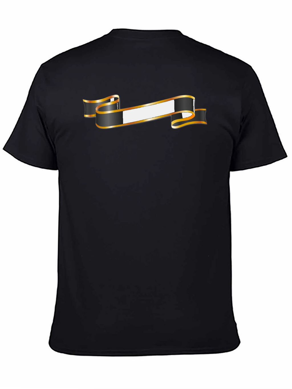 Stylish Black Tee with Customizable Banner Design