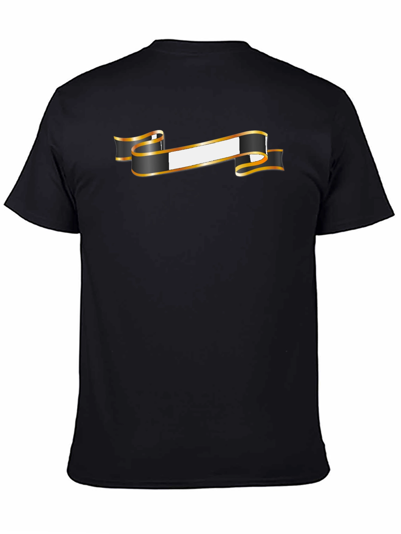 Stylish Black Tee with Customizable Banner Design