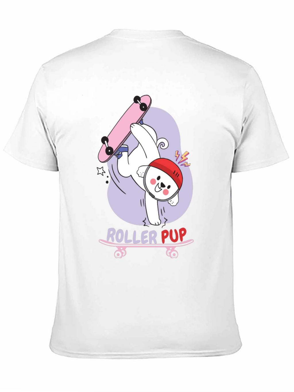 Roller Pup Graphic T-Shirt - Skateboarding Dog Tee