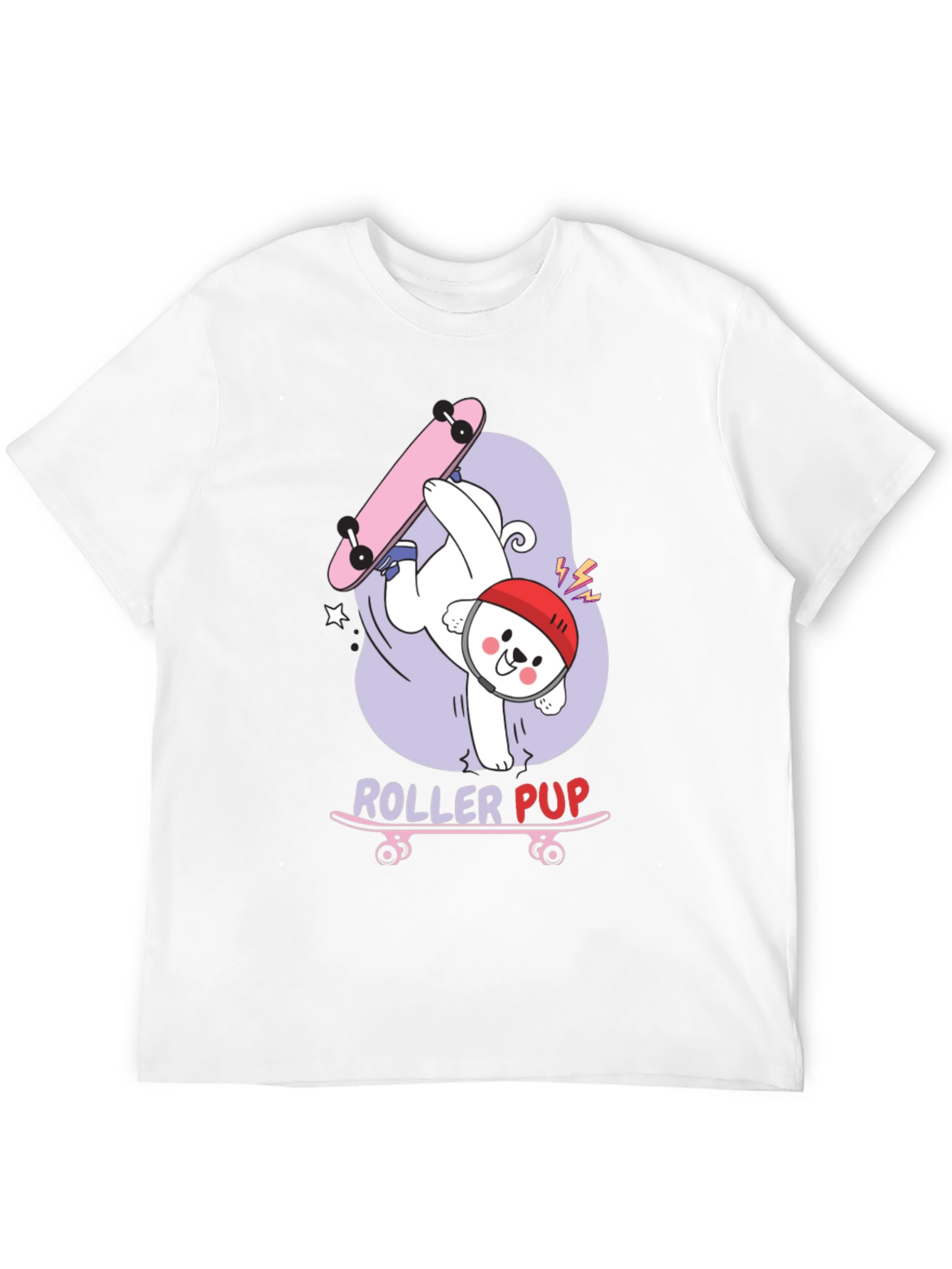 Roller Pup Graphic T-Shirt - Skateboarding Dog Tee