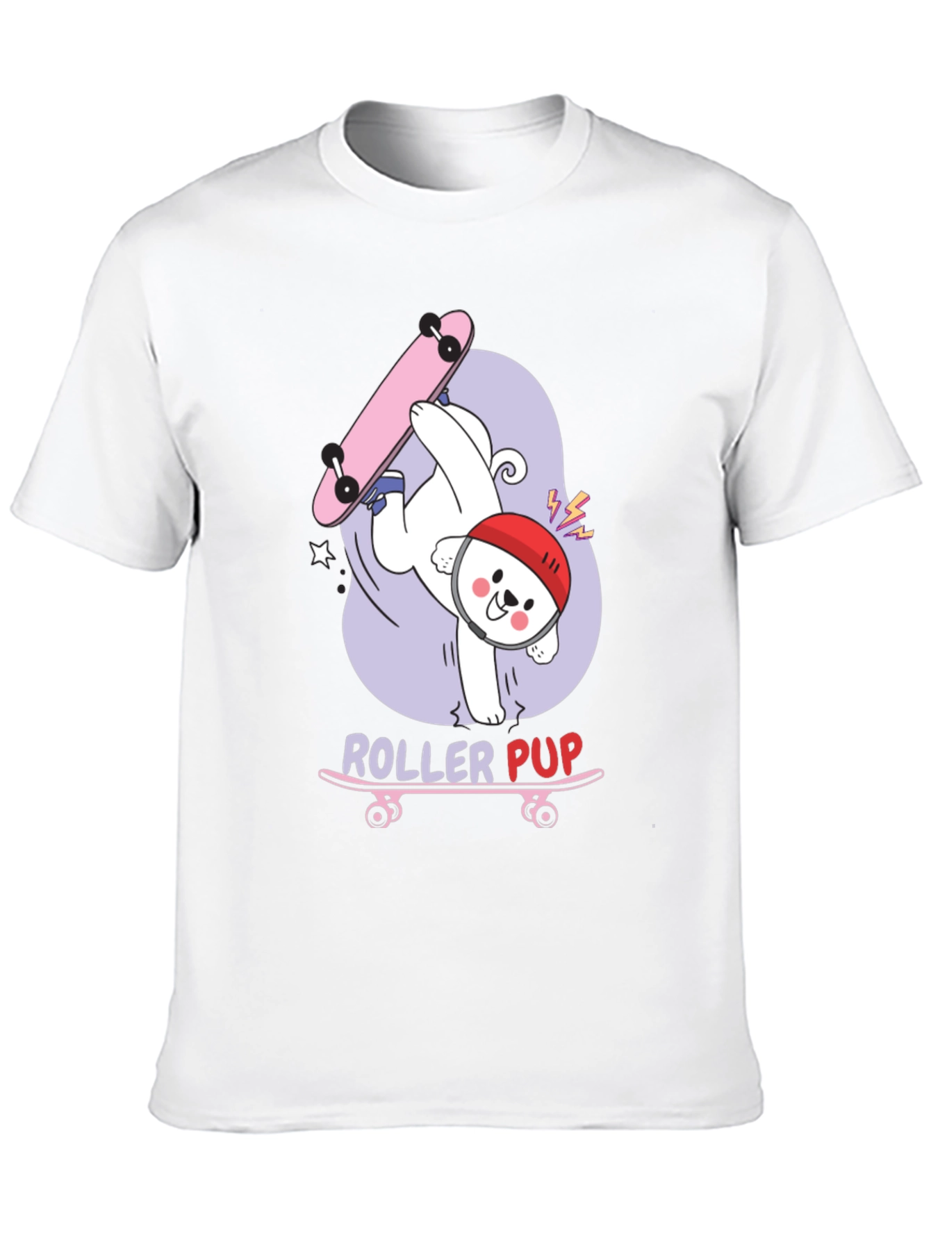 Roller Pup Graphic T-Shirt - Skateboarding Dog Tee