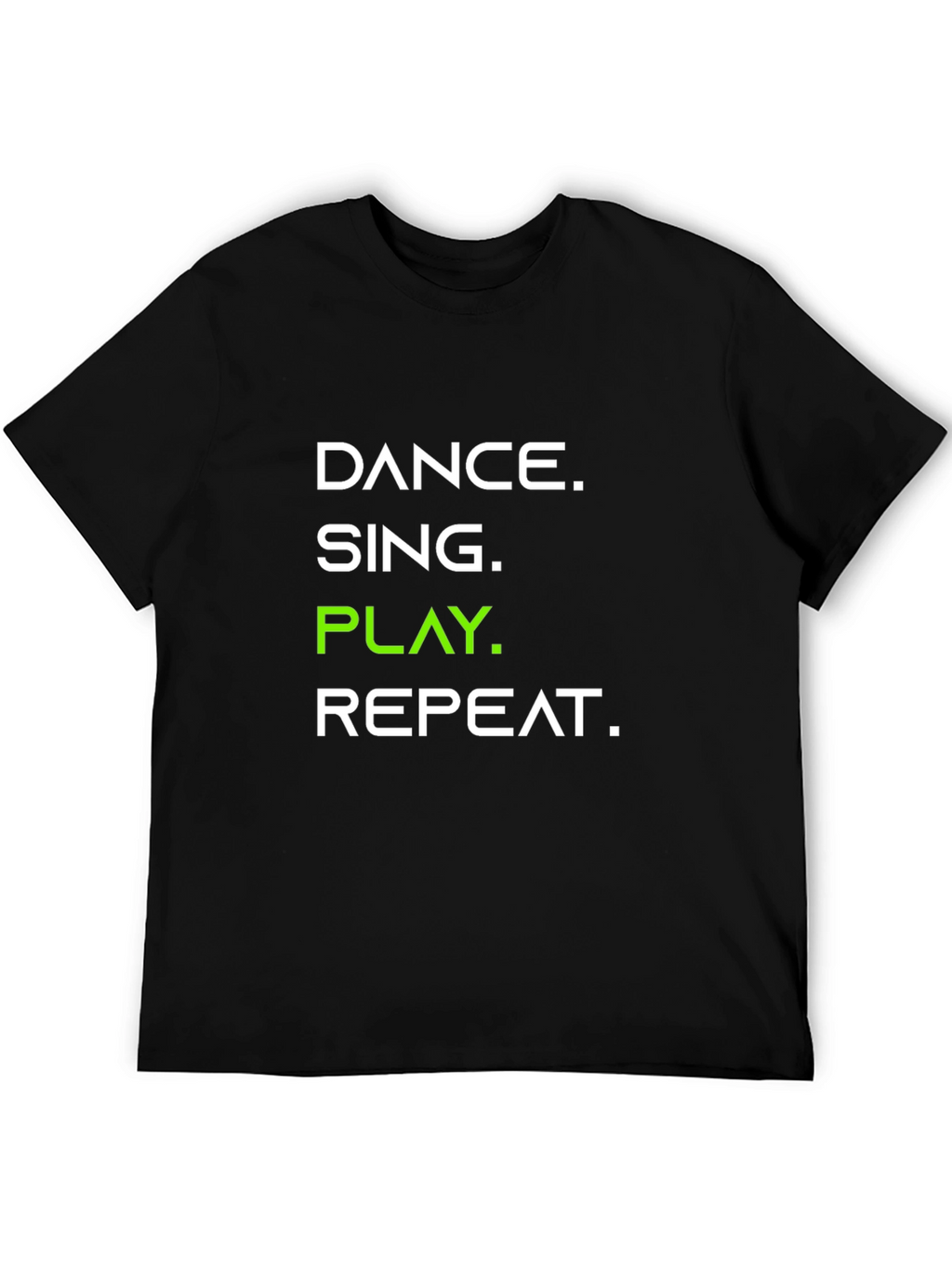 Dance Sing Play Repeat Black Graphic Tee