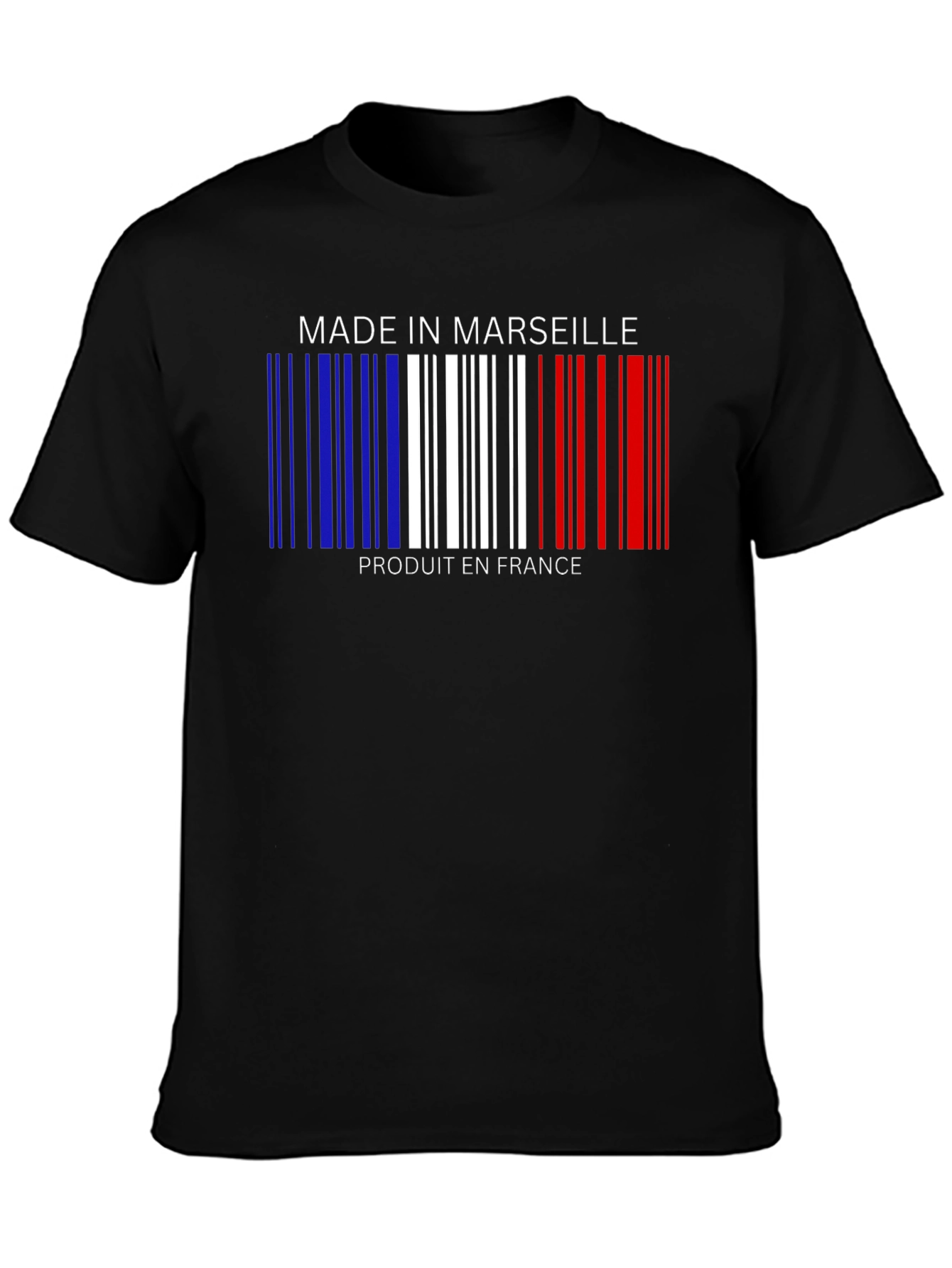 Made in Marseille France Barcode T-Shirt