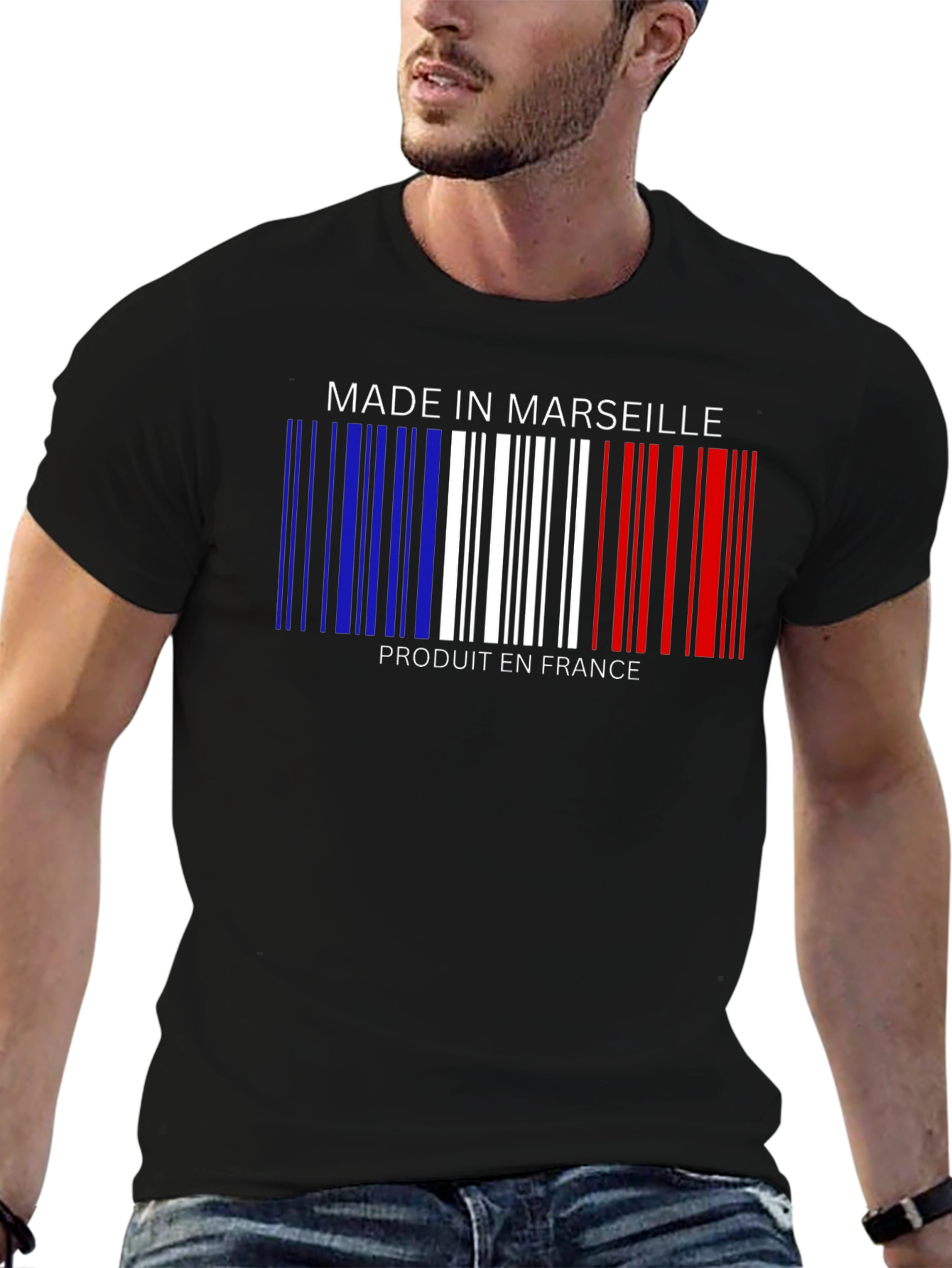 Made in Marseille France Barcode T-Shirt