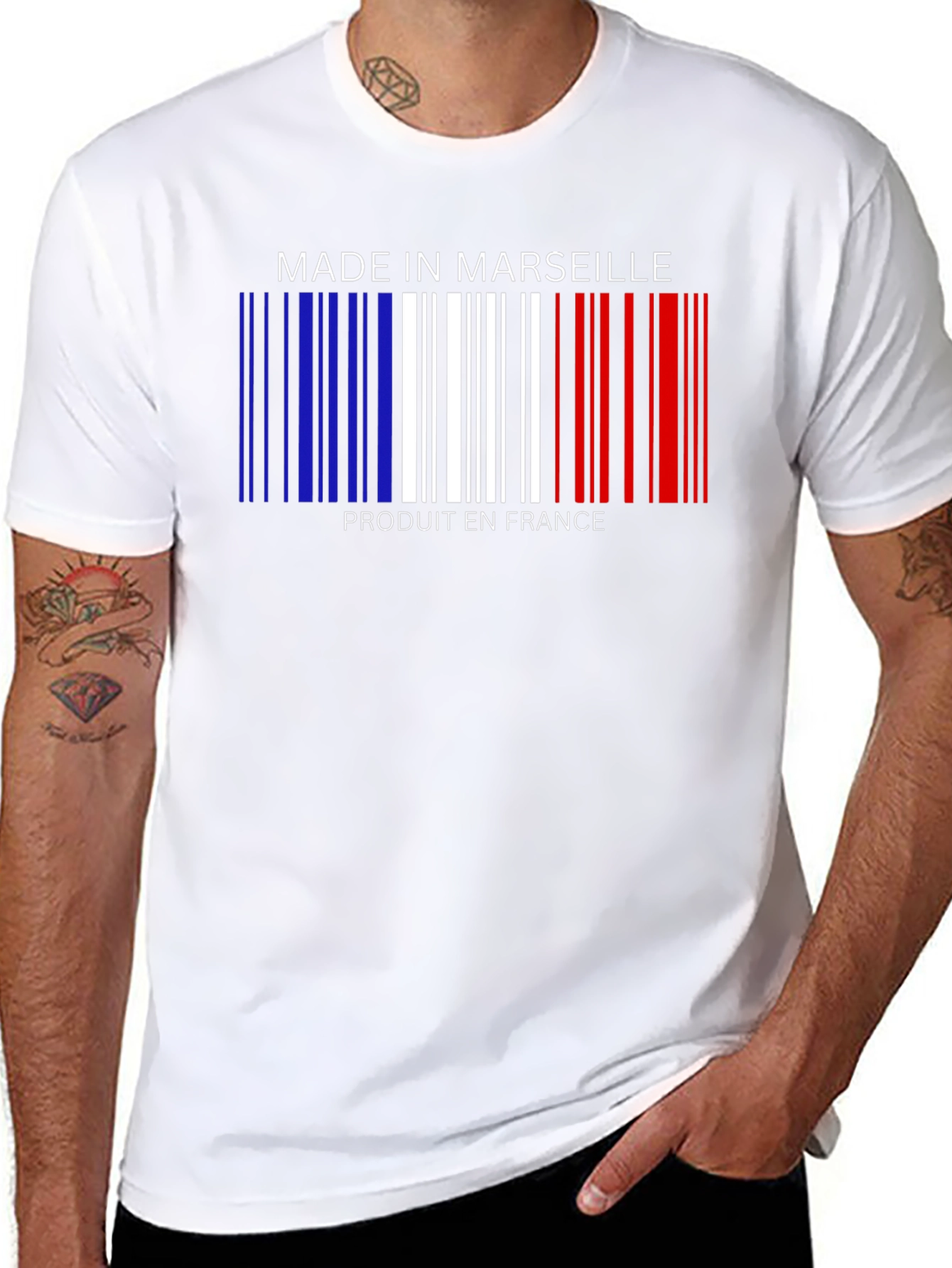 Made in Marseille France Barcode T-Shirt