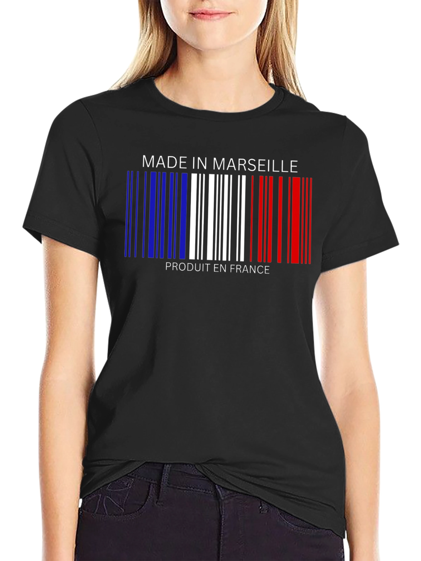 Made in Marseille France Barcode T-Shirt