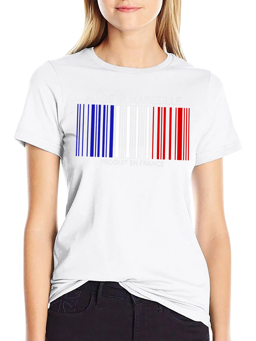 Made in Marseille France Barcode T-Shirt