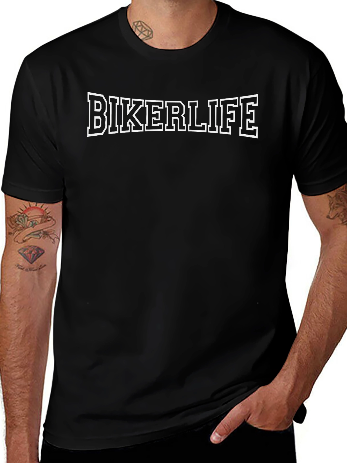 Bikerlife Crewneck T-Shirt - Black