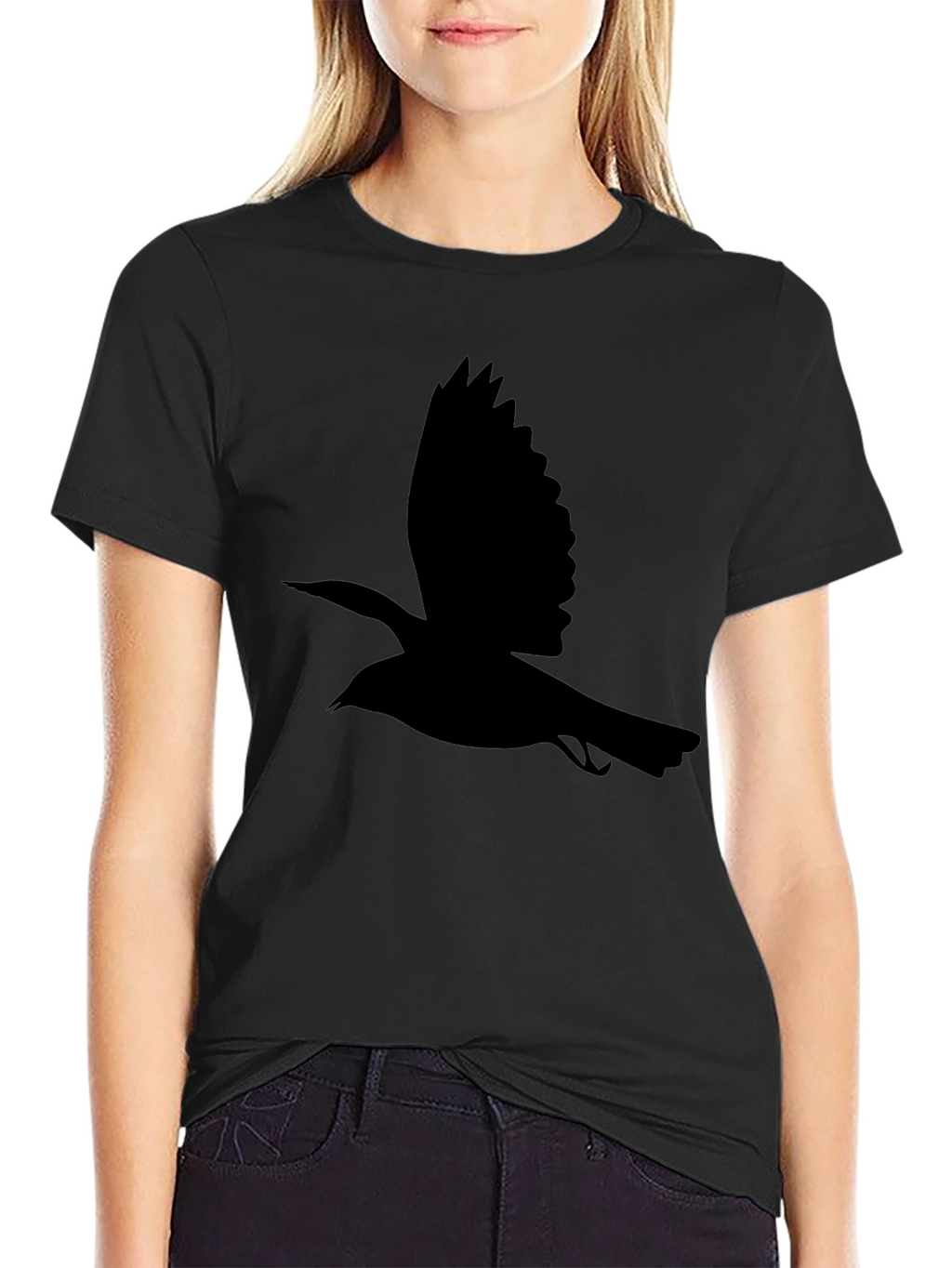 Black Bird Silhouette Tee - Classic Mens T-Shirt