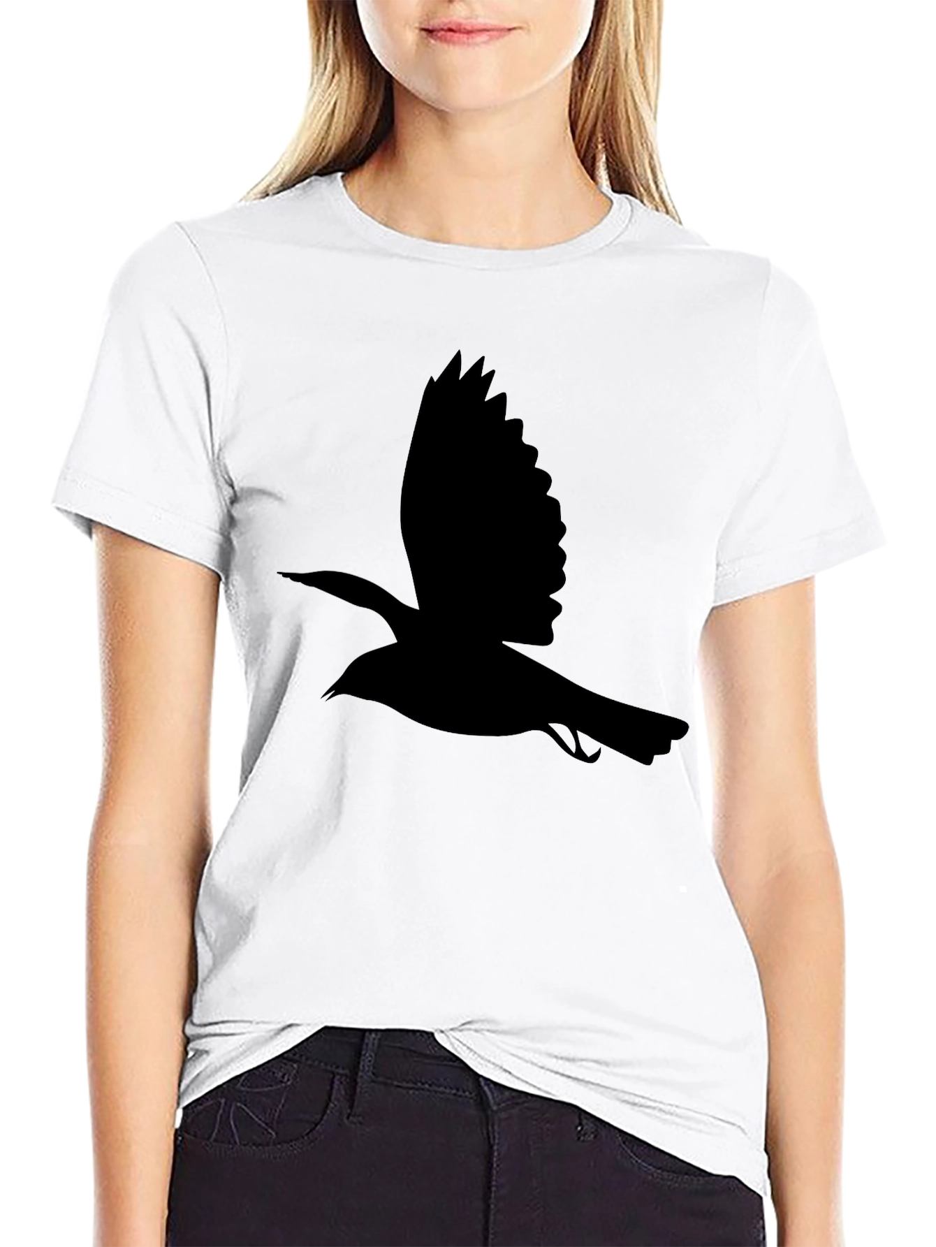 Black Bird Silhouette Tee - Classic Mens T-Shirt