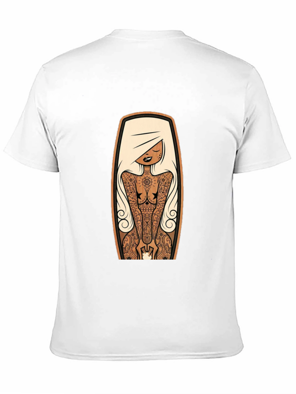 Tattooed Lady Graphic Tee - Black Crew Neck