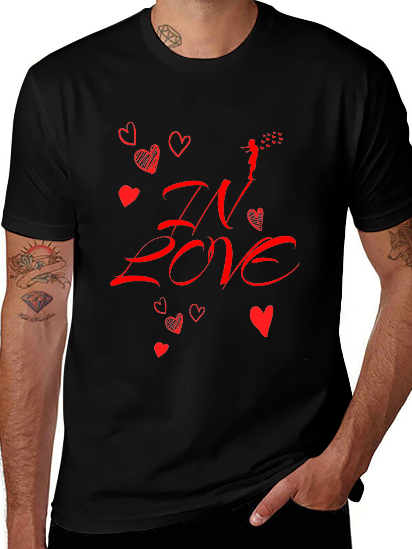 In Love Graphic Tee - Black Casual Shirt